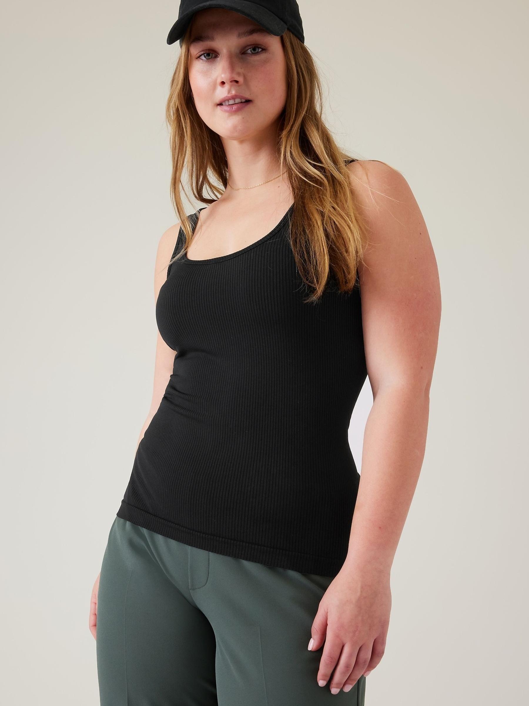 Athleta Black Scoop Neck Seamless Tank Top - Image 1 of 6
