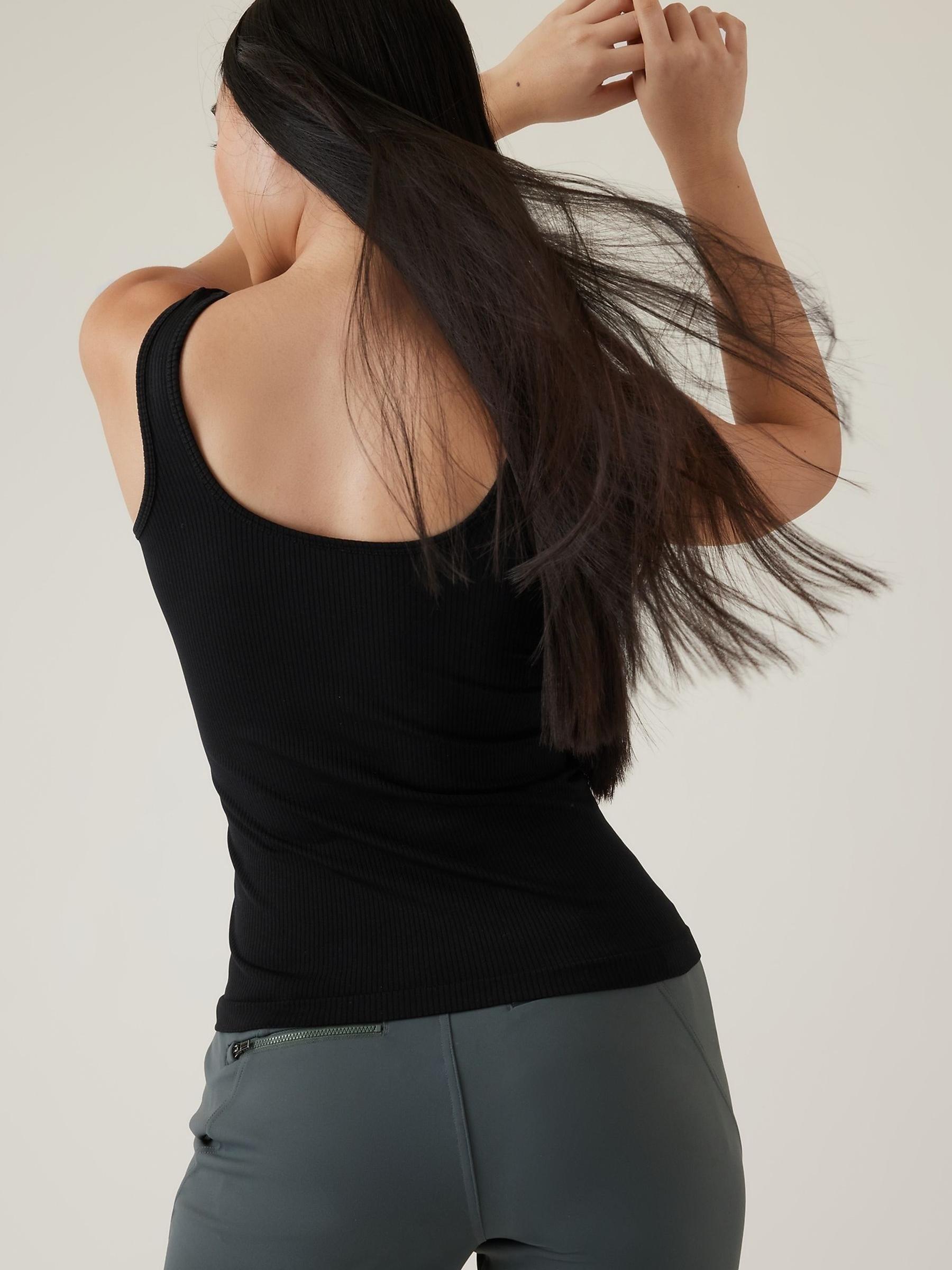 Athleta Black Scoop Neck Seamless Tank Top - Image 2 of 6