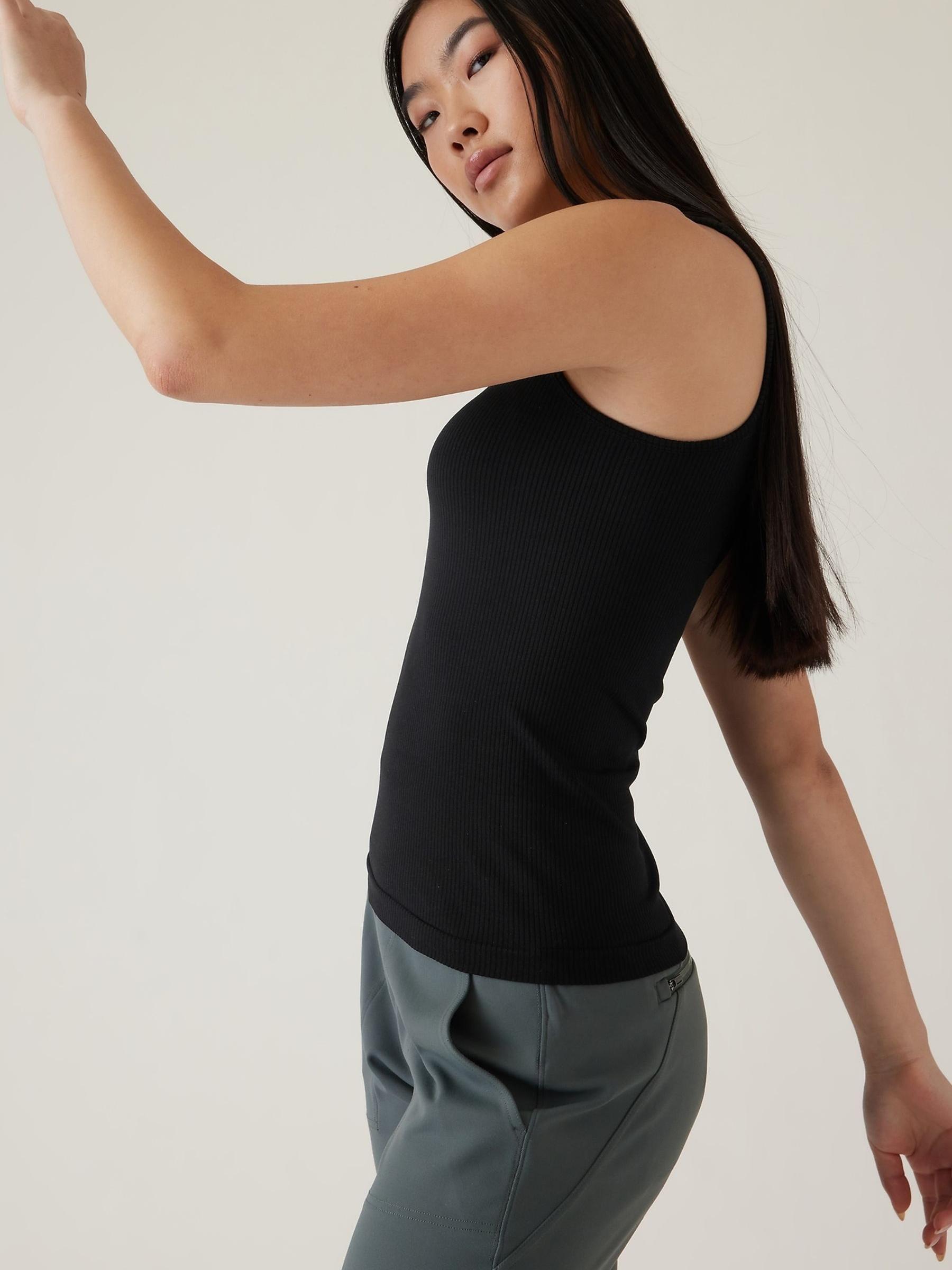 Athleta Black Scoop Neck Seamless Tank Top - Image 3 of 6
