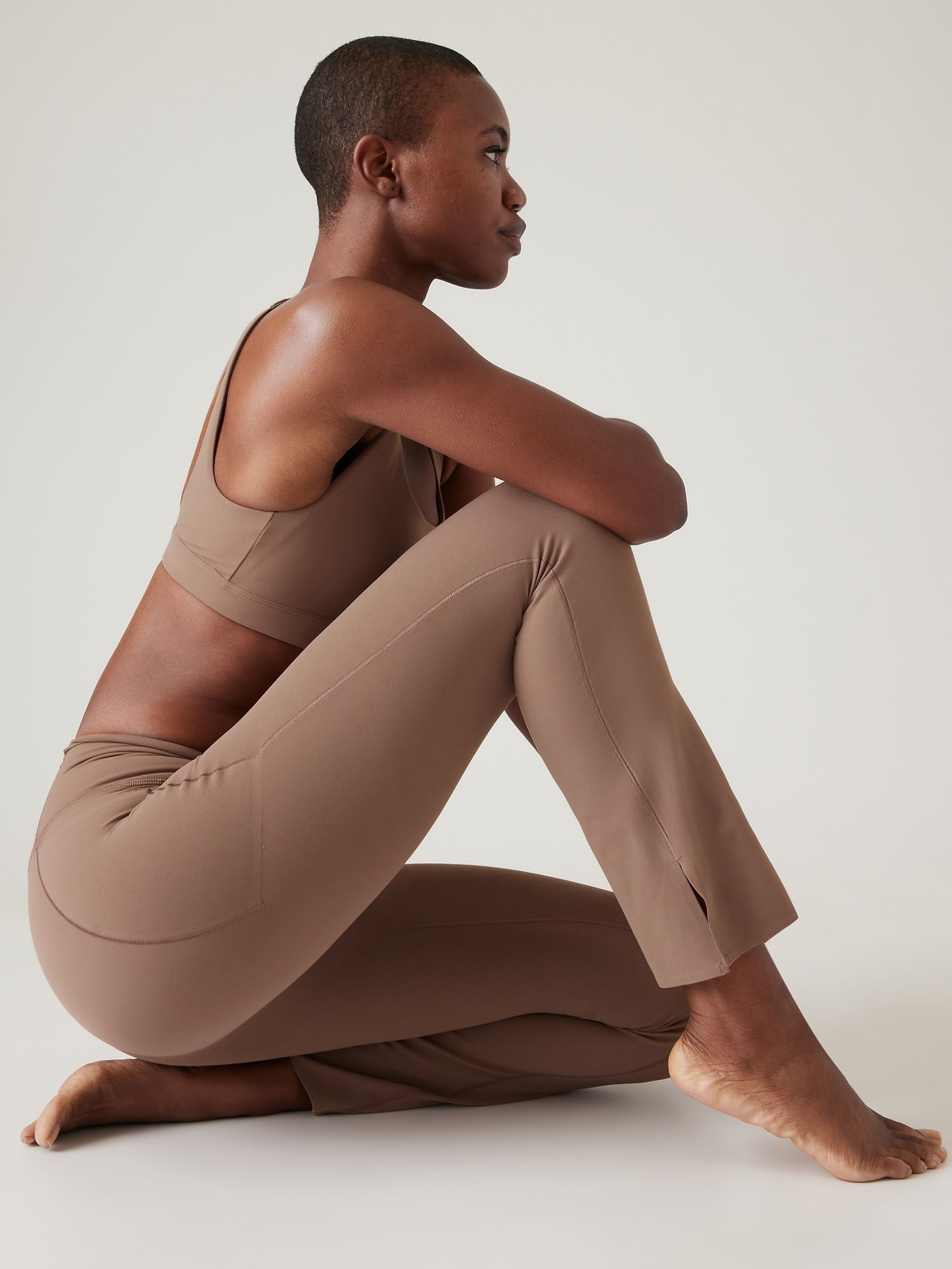 Athleta Neutral Transcend Mid Rise Straight Leggings - Image 3 of 4