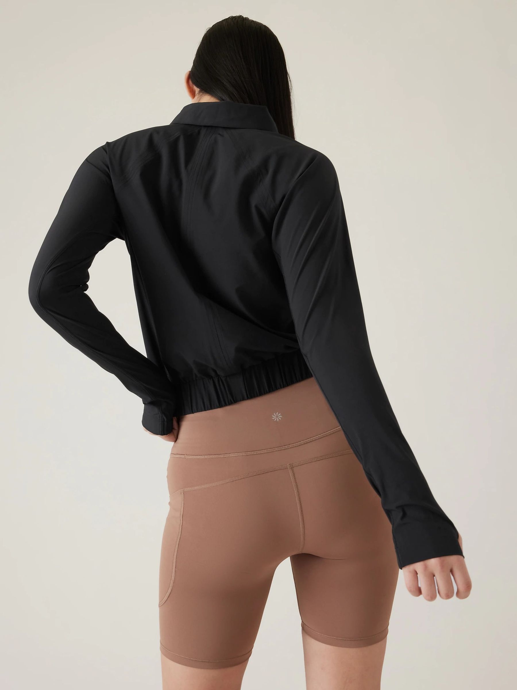 Athleta Black Long Sleeve Polo Shirt - Image 3 of 3