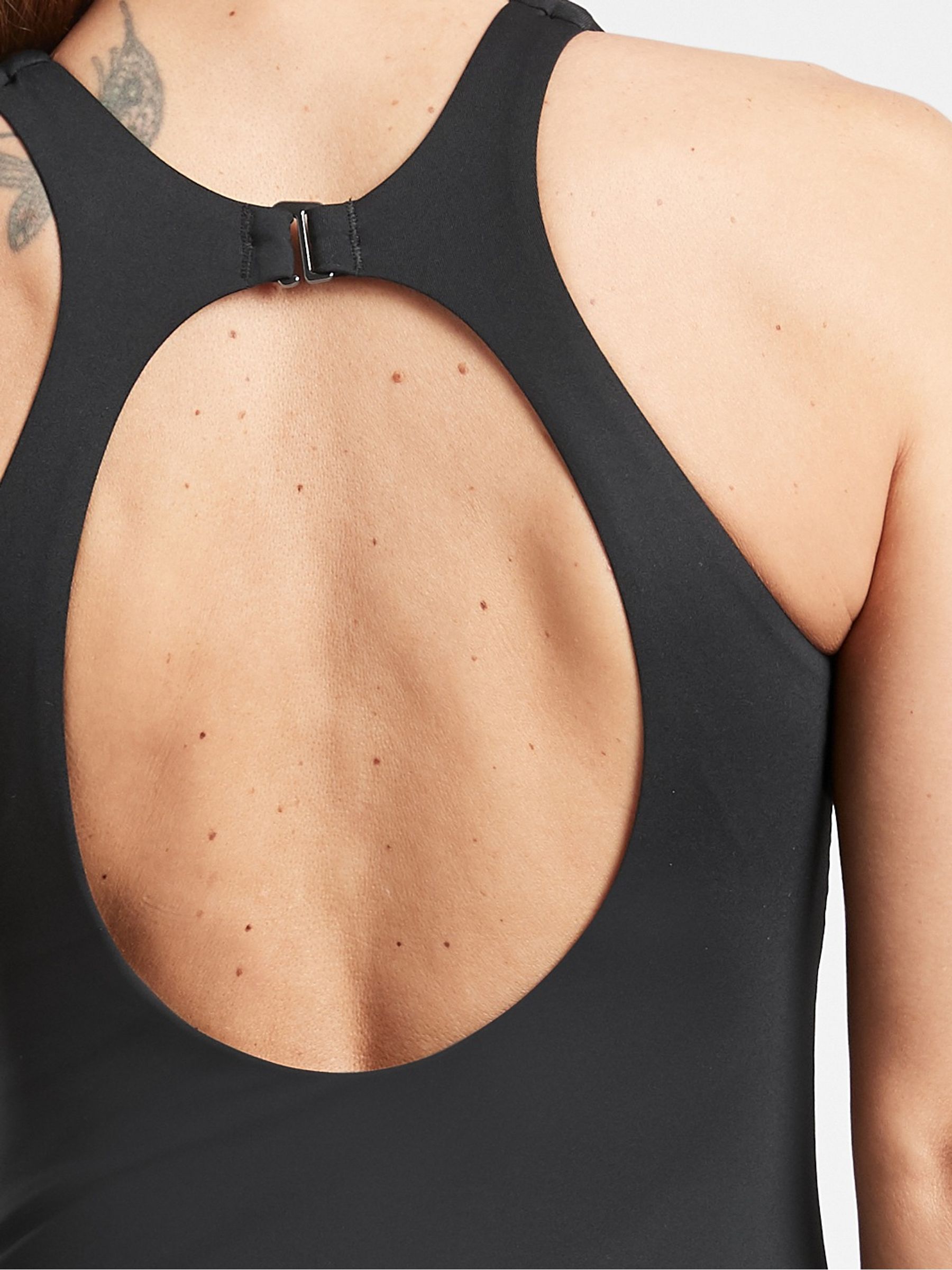 Athleta Black High Neck Back Detail Swimsuit - Image 5 of 5