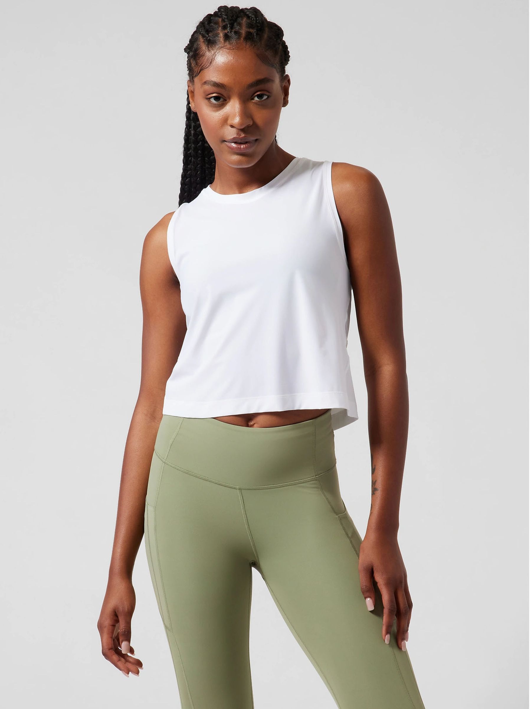Athleta White Ultimate Muscle Tank Top - Image 1 of 8