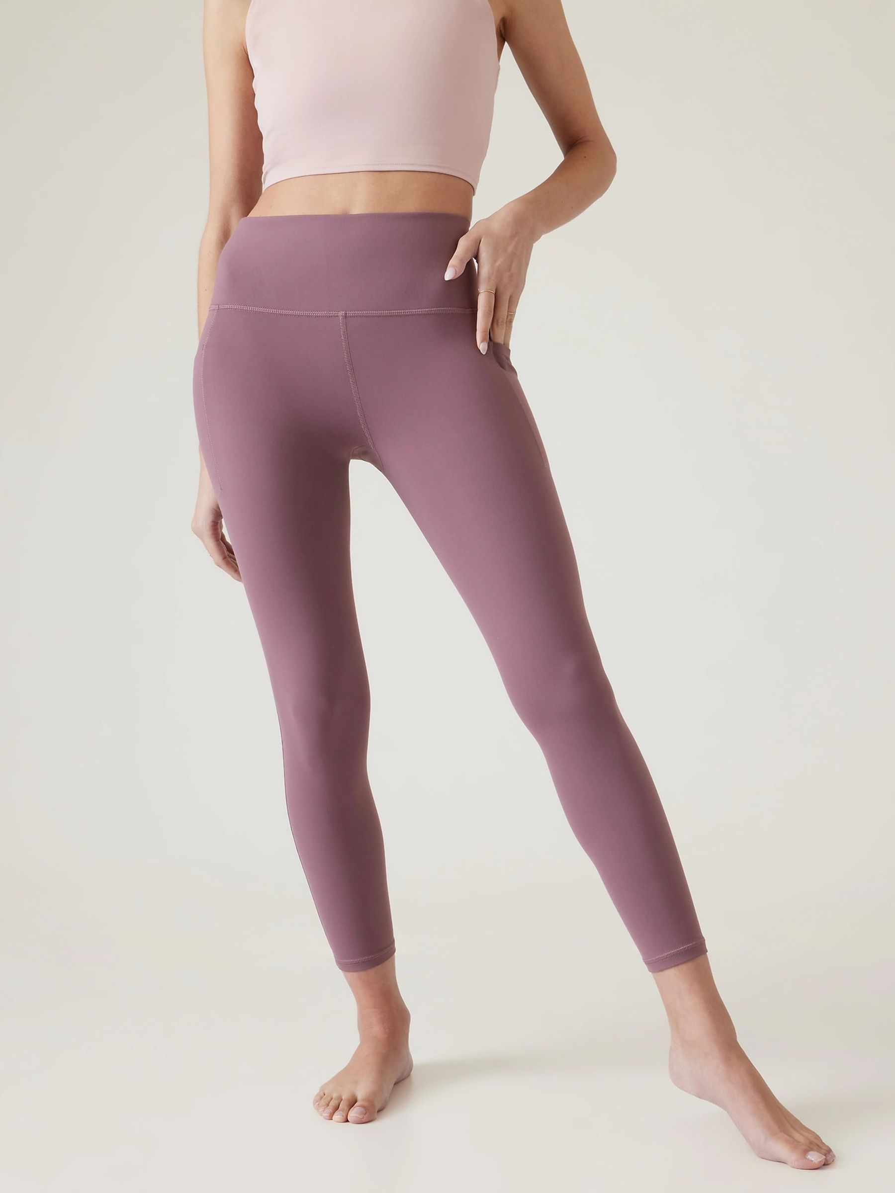 Athleta Purple Salutation Stash 7/8 Leggings - Image 1 of 6