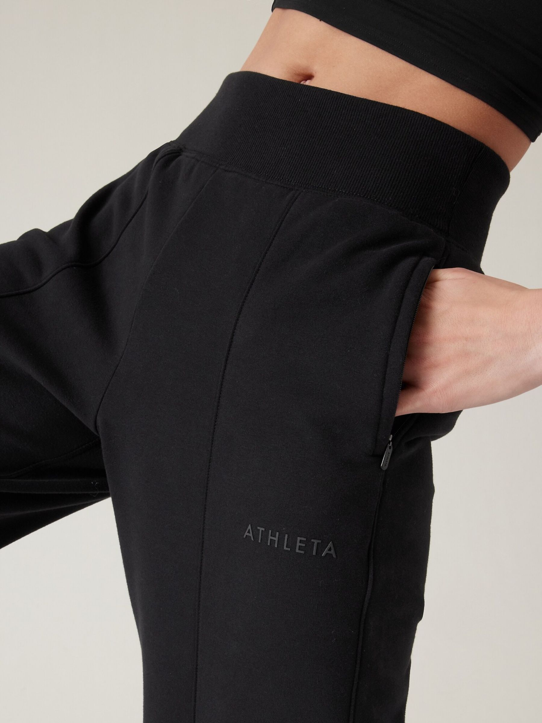 Athleta Black Straight Leg Sweatpant Joggers - Image 4 of 4