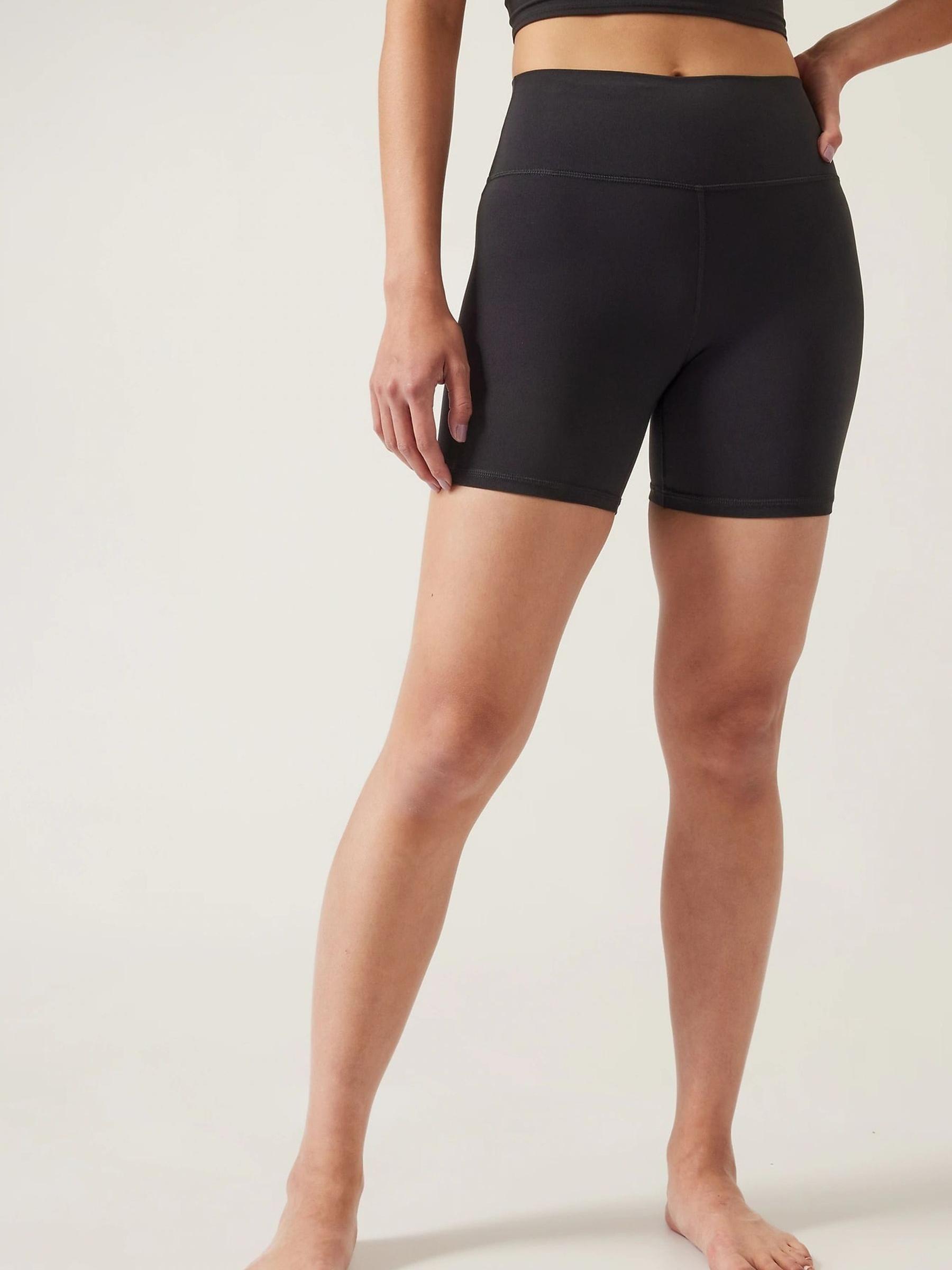Athleta Black Transcend 5 Inch Mid Rise Cycle Shorts - Image 1 of 5