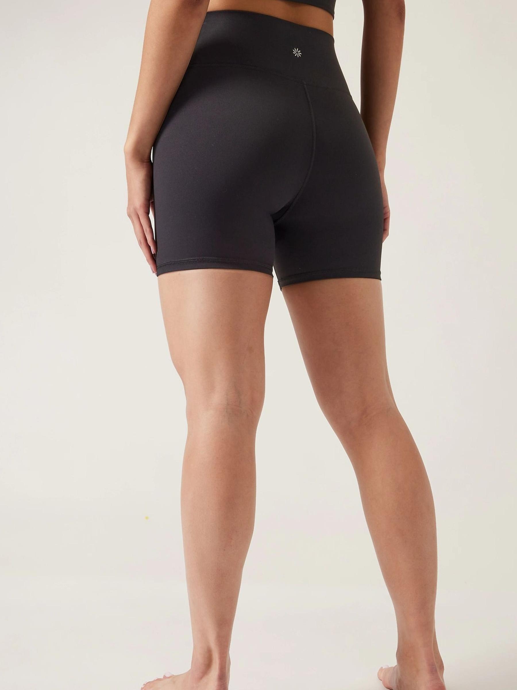 Athleta Black Transcend 5 Inch Mid Rise Cycle Shorts - Image 2 of 5