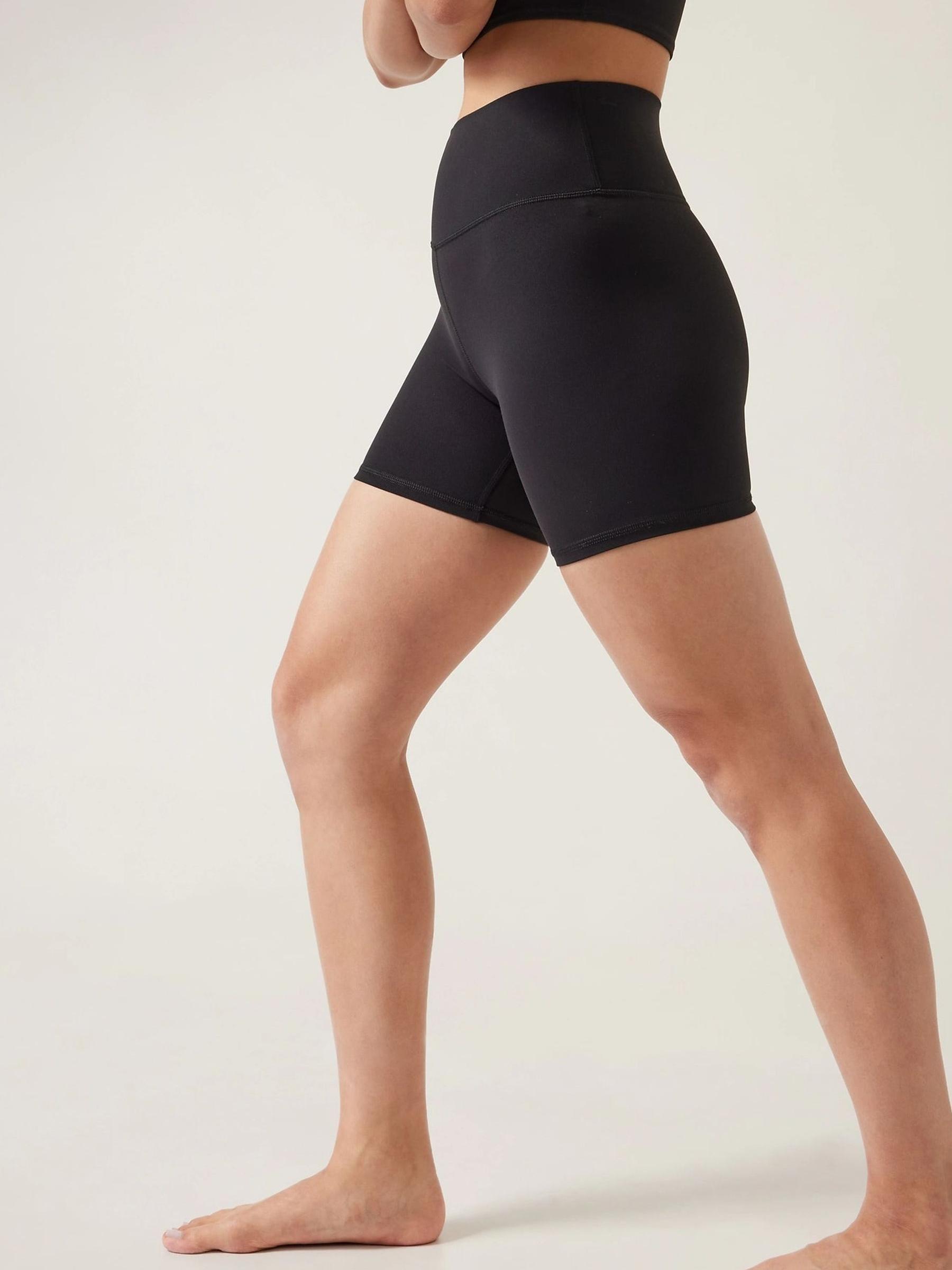 Athleta Black Transcend 5 Inch Mid Rise Cycle Shorts - Image 3 of 5