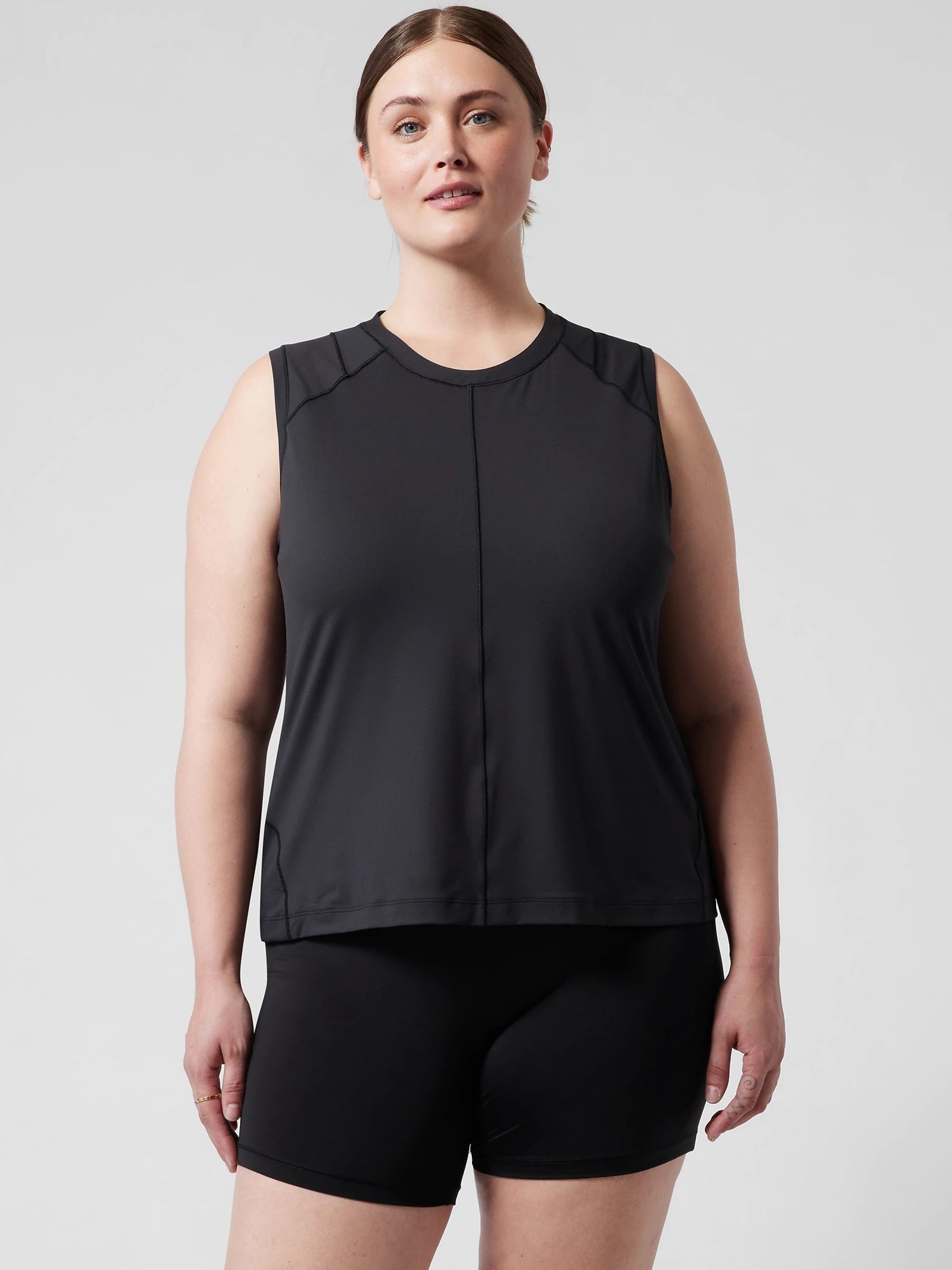 Athleta Black High Neck UPF Mesh Tank - Image 1 of 6