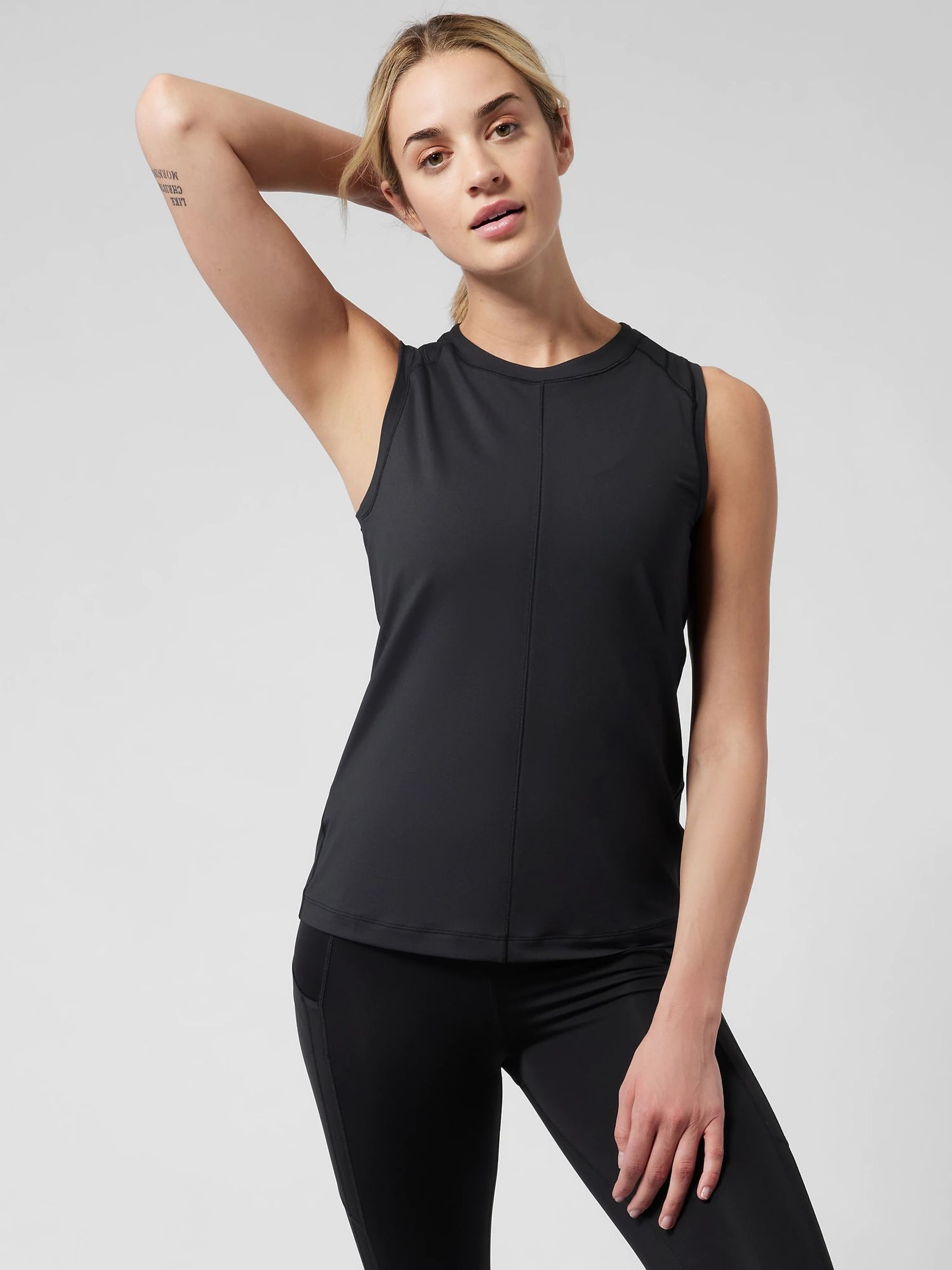 Athleta Black High Neck UPF Mesh Tank - Image 2 of 6