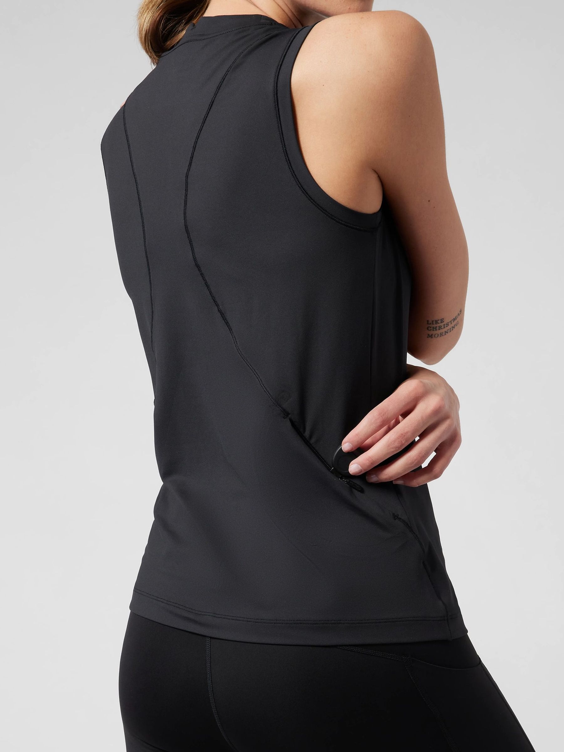 Athleta Black High Neck UPF Mesh Tank - Image 5 of 6