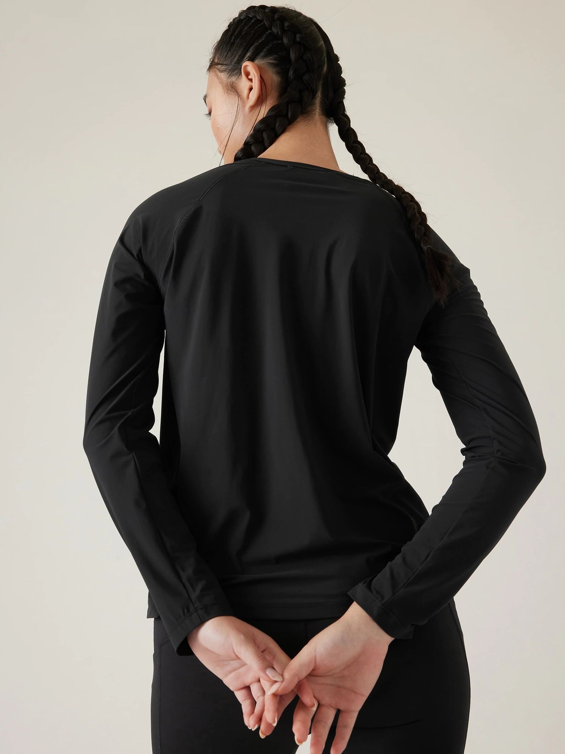Athleta Black Long Sleeve Crew Neck Train T-Shirt - Image 3 of 5