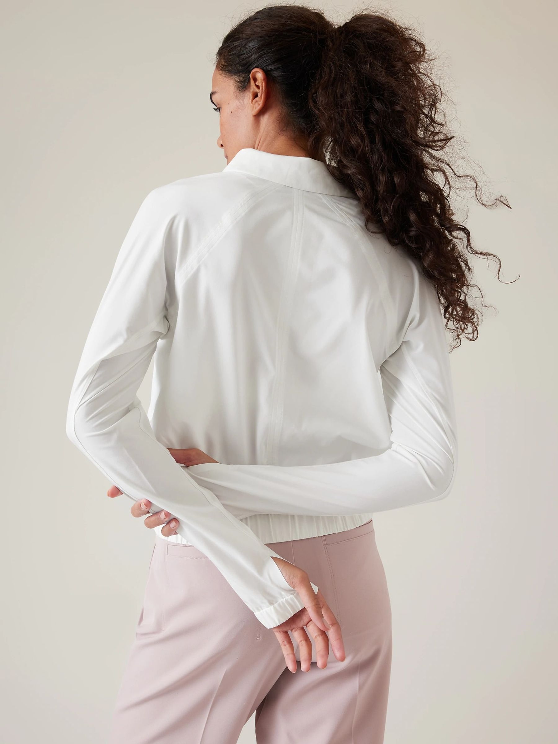 Athleta White Long Sleeve Polo Shirt - Image 2 of 6