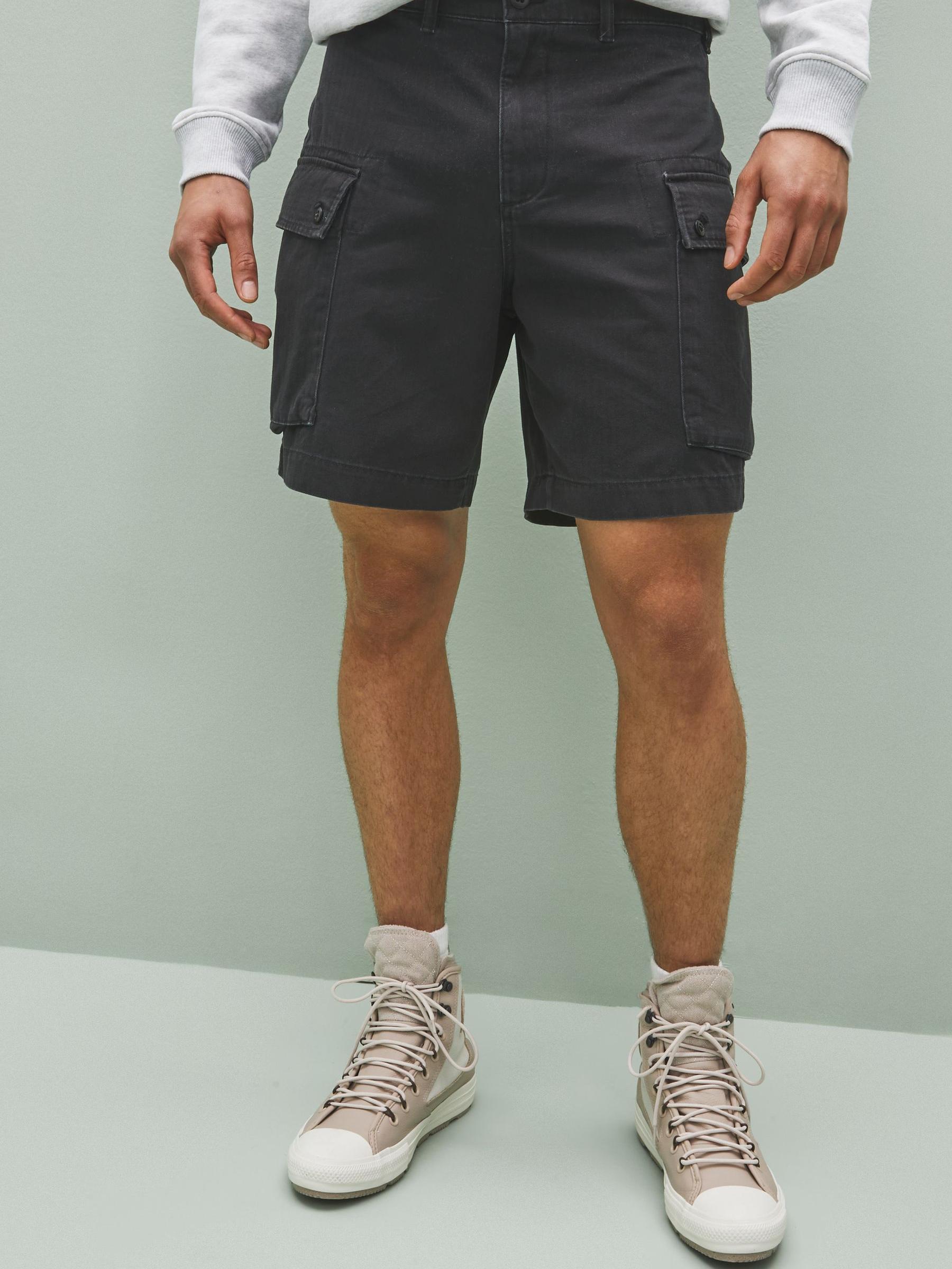 Black 8" Cargo Shorts - Image 1 of 4