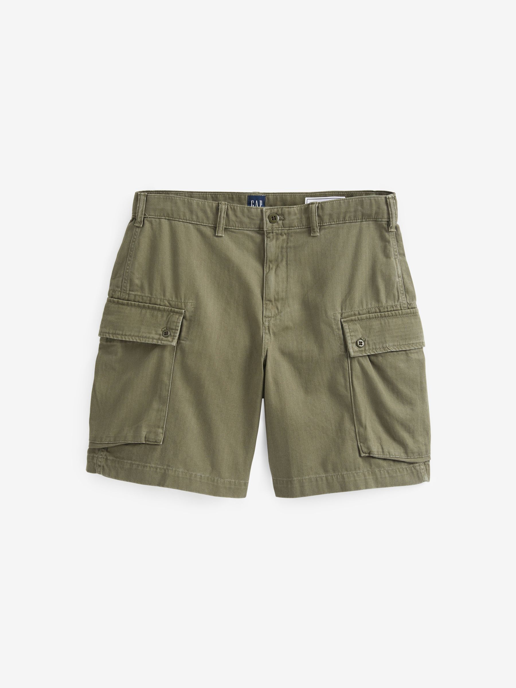 Khaki Green 8" Cargo Shorts - Image 5 of 5