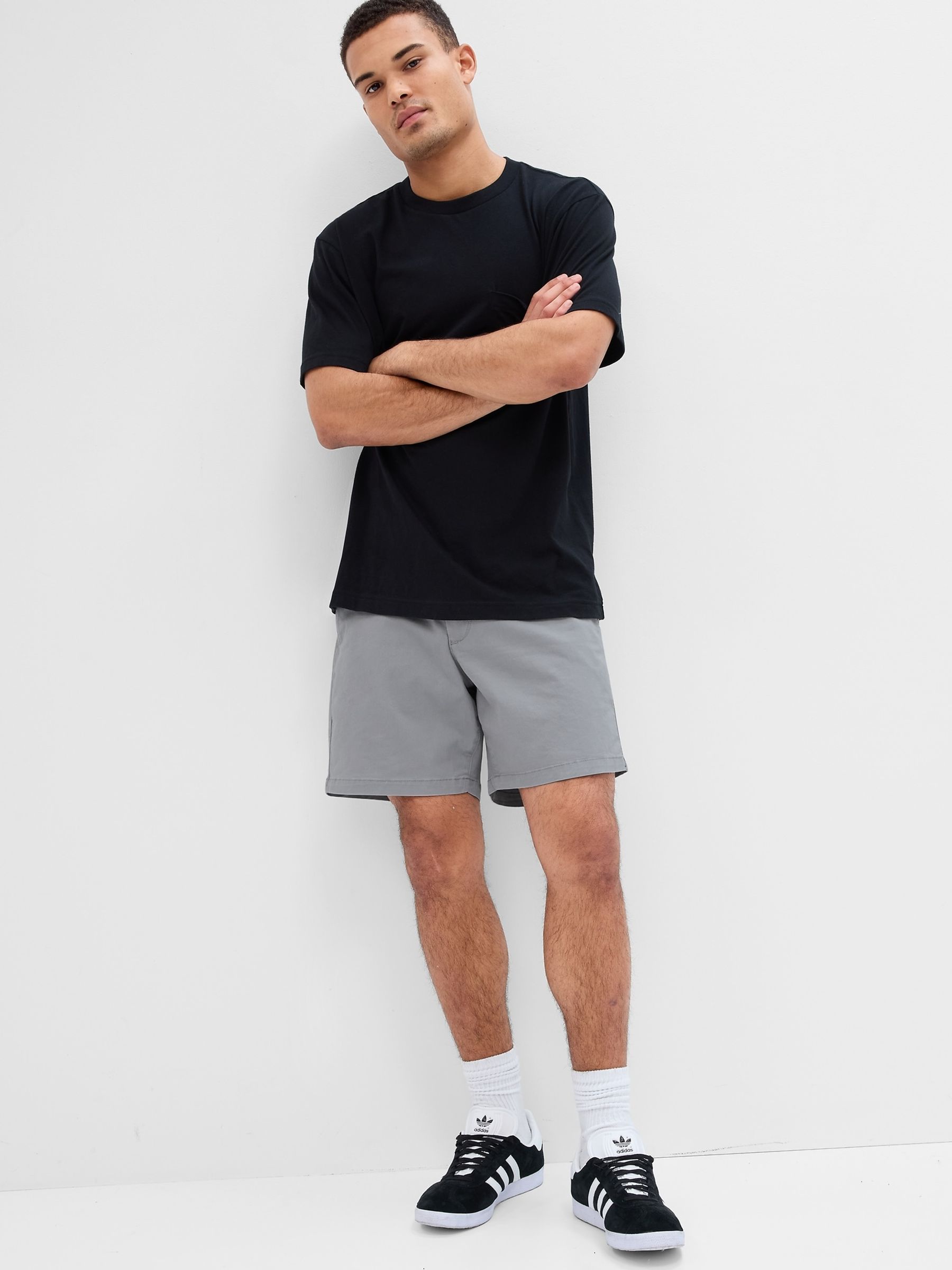 Grey 7" Essential Chino Shorts - Image 1 of 1