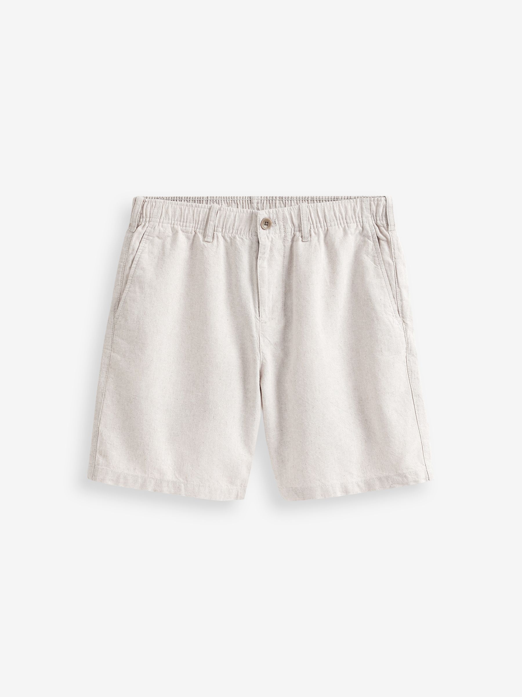 Beige 7" Linen Cotton Shorts - Image 4 of 4