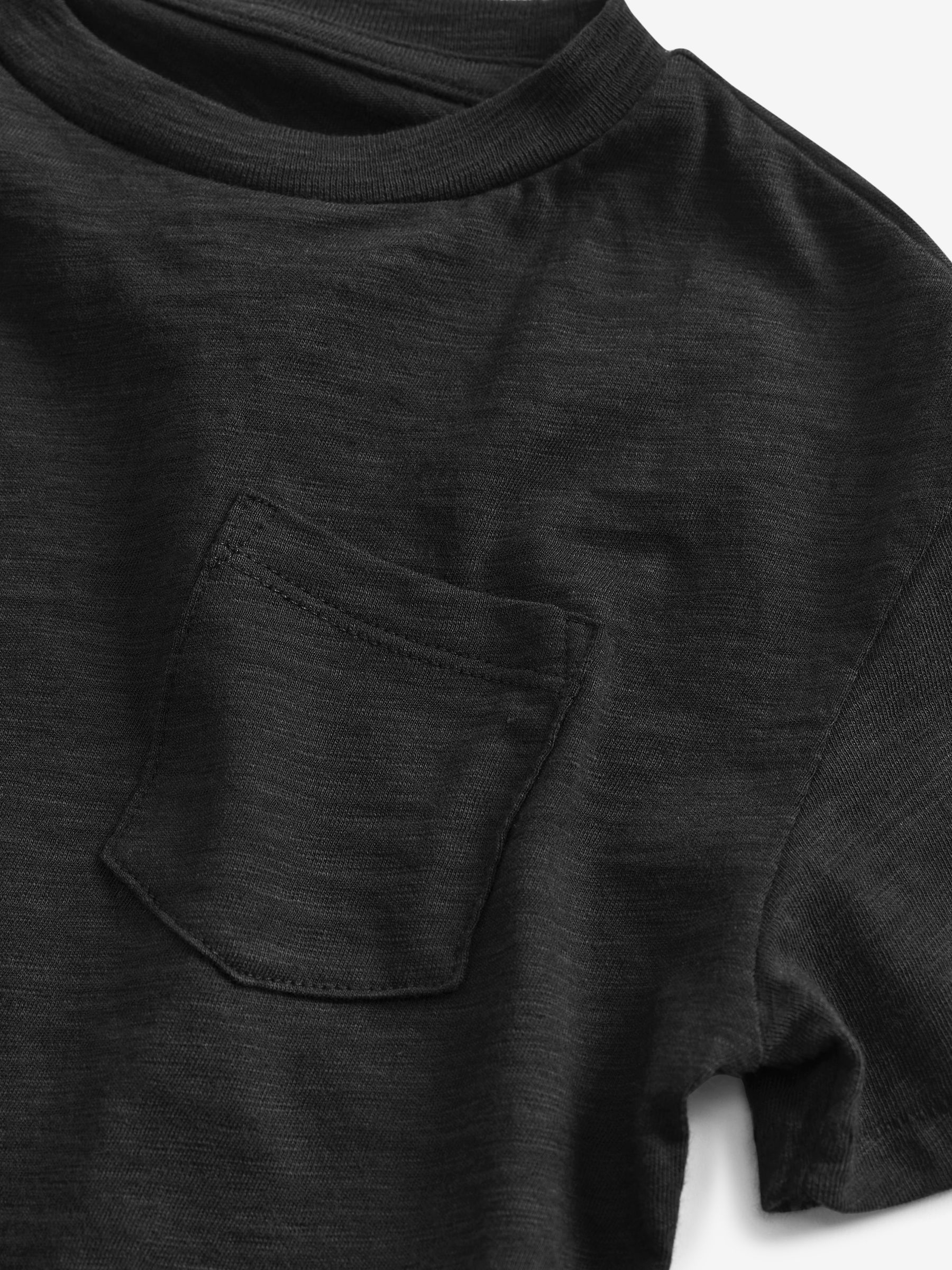 Black Pocket Short Sleeve Crew Neck T-Shirt (4-13yrs) - Image 3 of 3