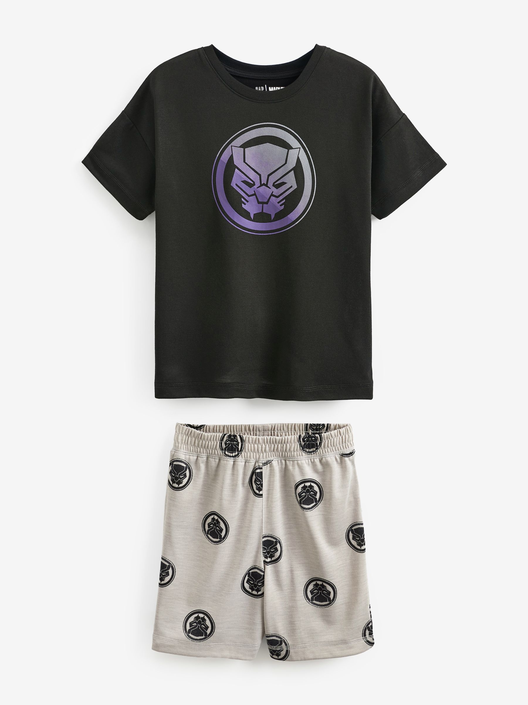 Black Marvel Iron Man Short Sleeve Pyjama Shorts Set - Image 1 of 4