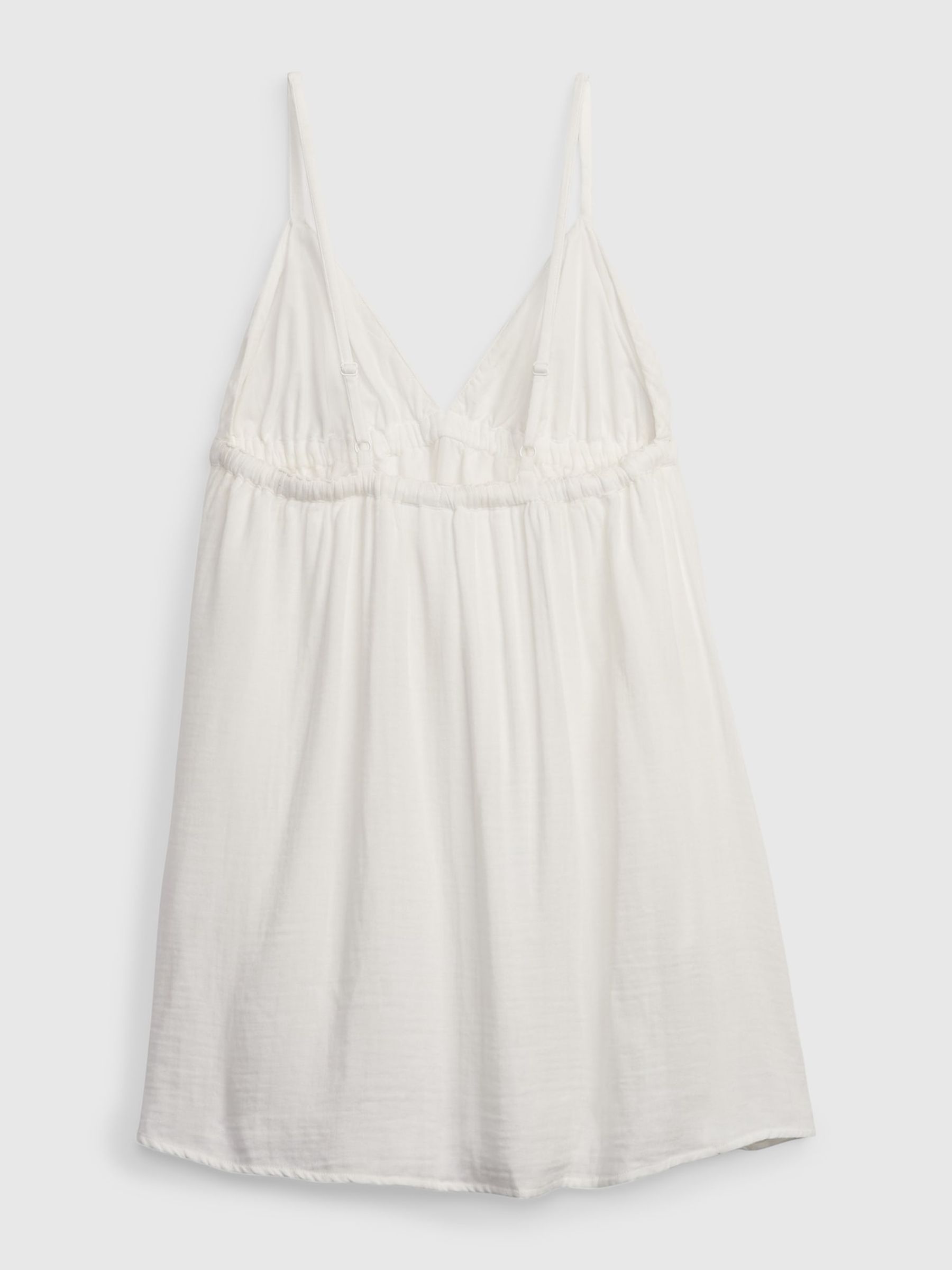 White Gauze Tie-Front Sleeveless Mini Dress - Image 2 of 6