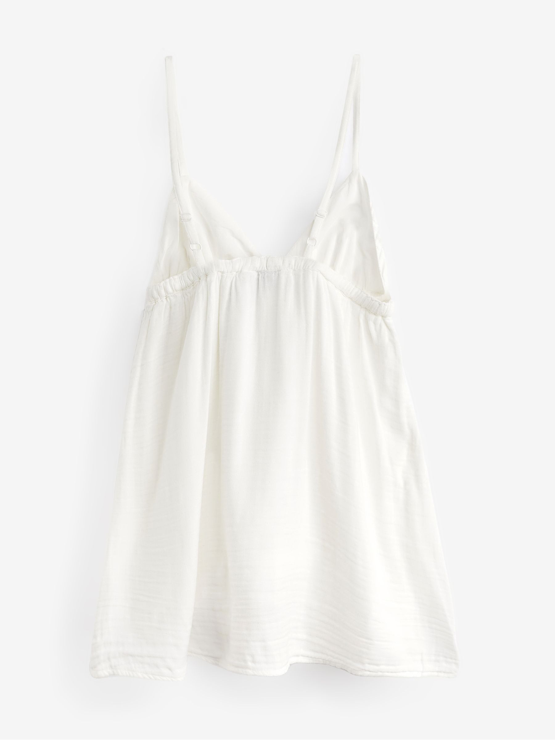 White Gauze Tie-Front Sleeveless Mini Dress - Image 3 of 6