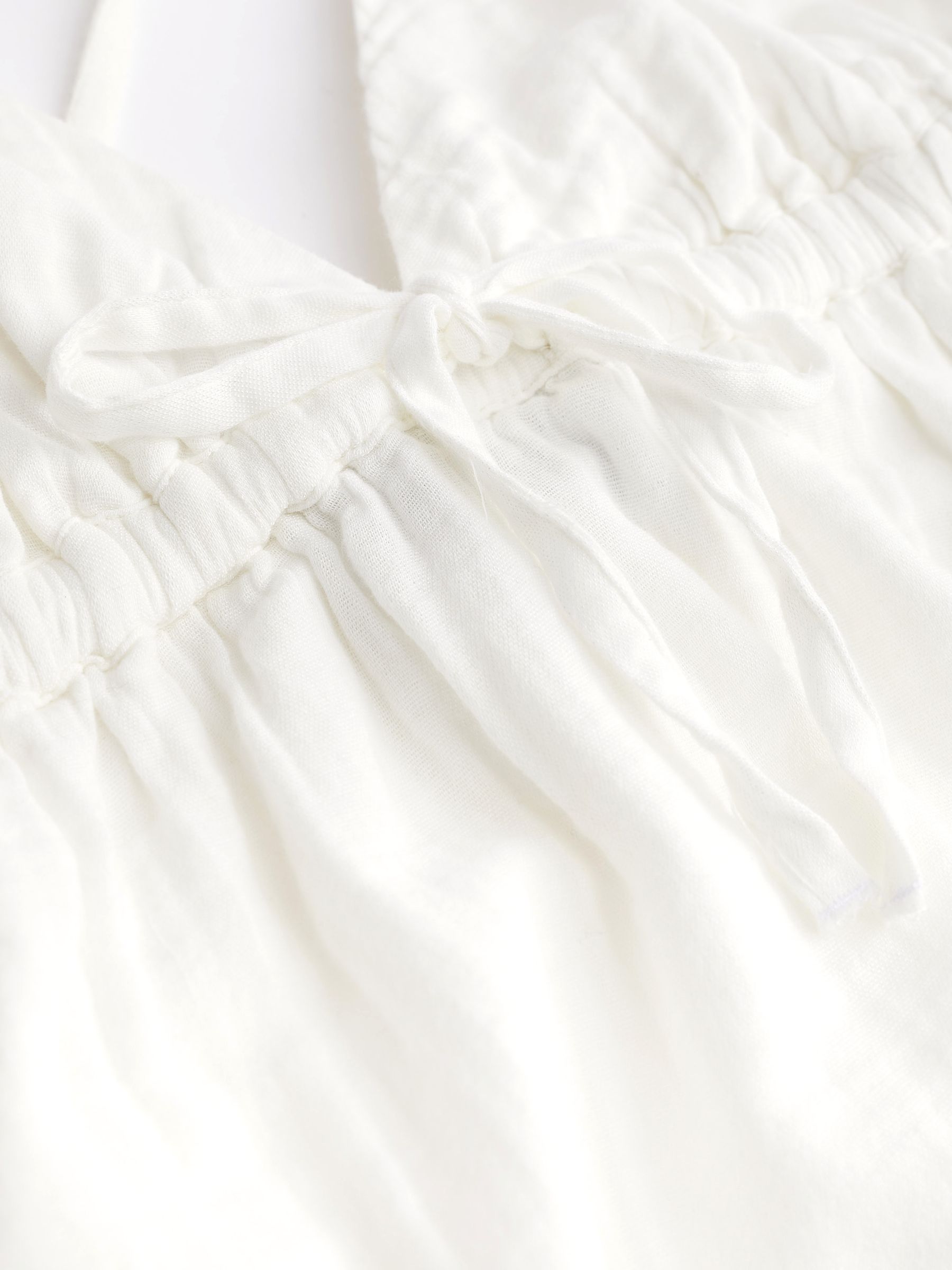 White Gauze Tie-Front Sleeveless Mini Dress - Image 6 of 6