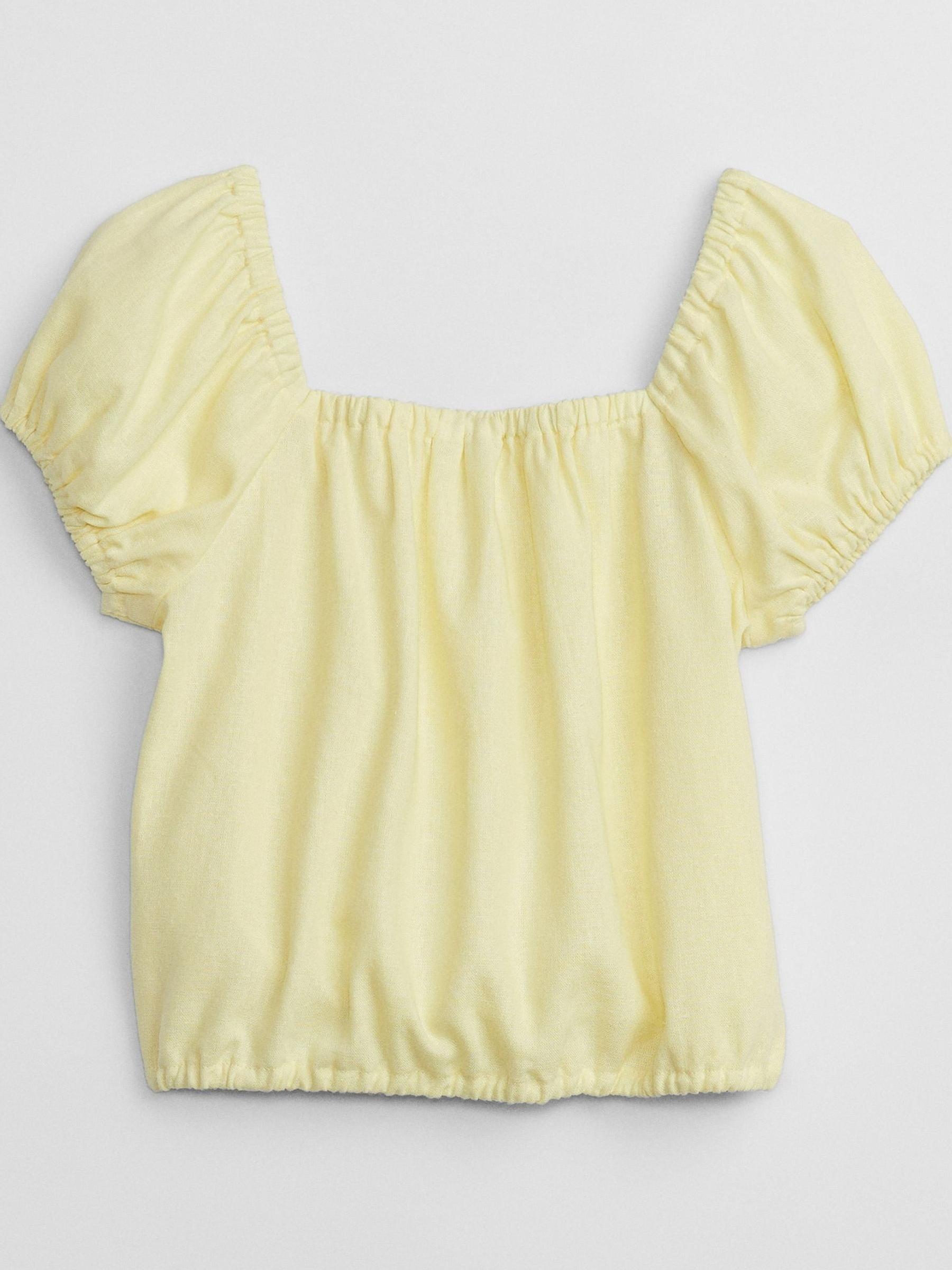 Linen Puff Sleeve Top - Kids - Image 1 of 1