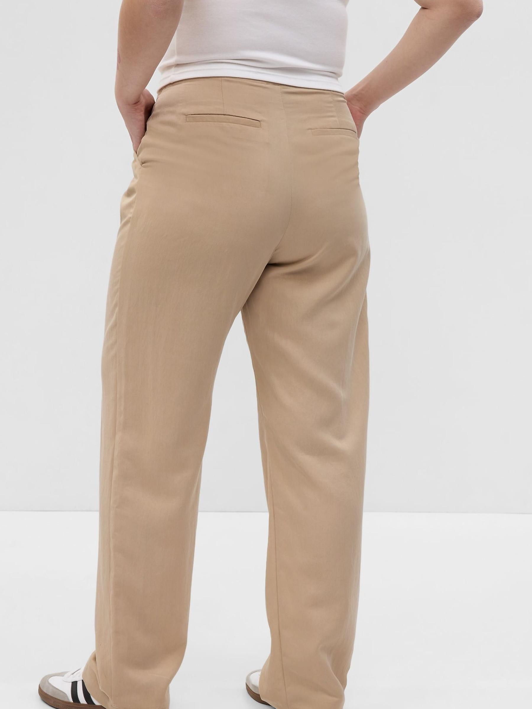 Beige High Waisted Tailored Wide Leg Suit Trousers - Image 5 of 5