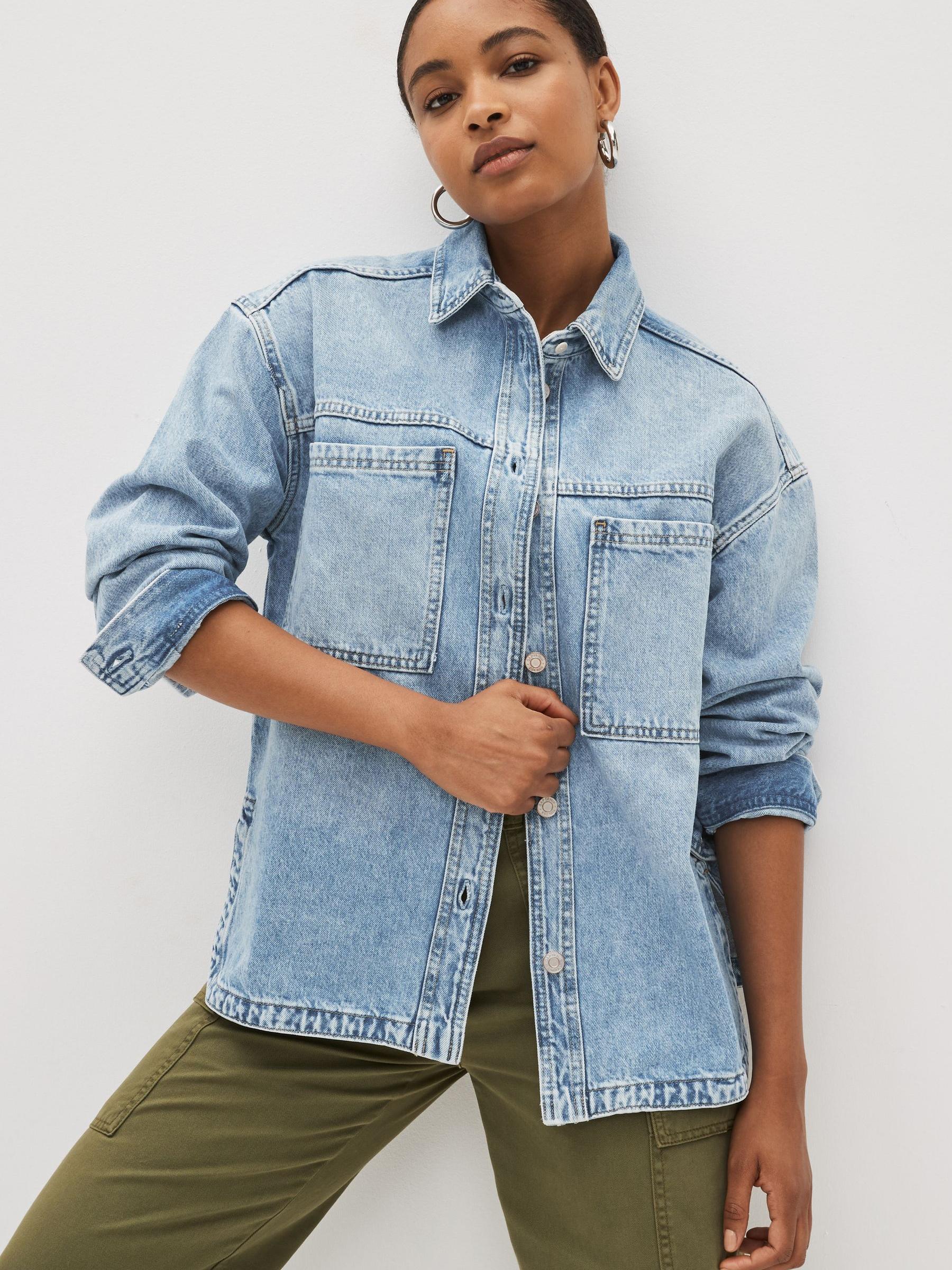 Blue Denim Shirt Jacket - Image 1 of 4