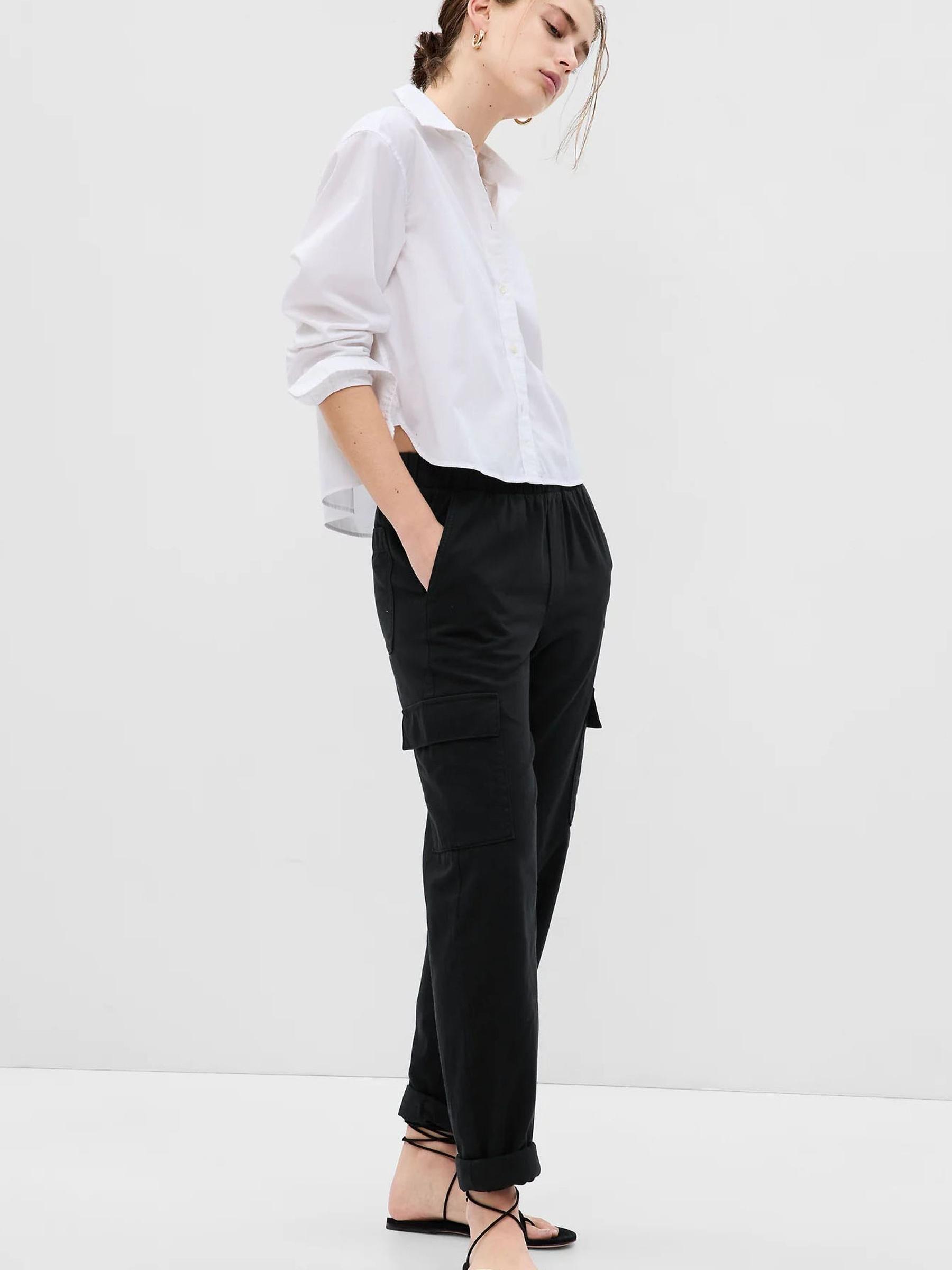 Black Twill Cargo Trousers - Image 1 of 5