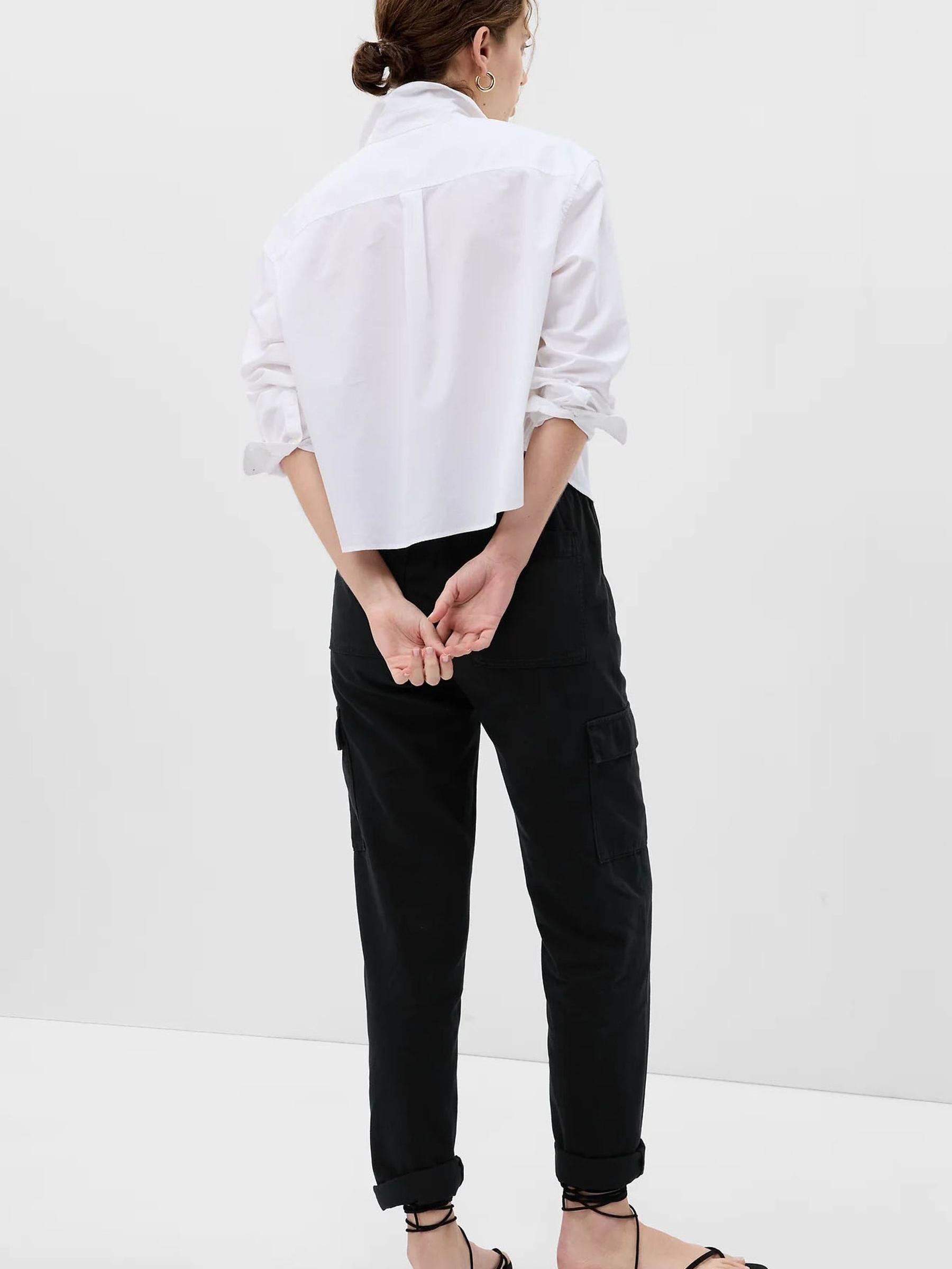 Black Twill Cargo Trousers - Image 2 of 5