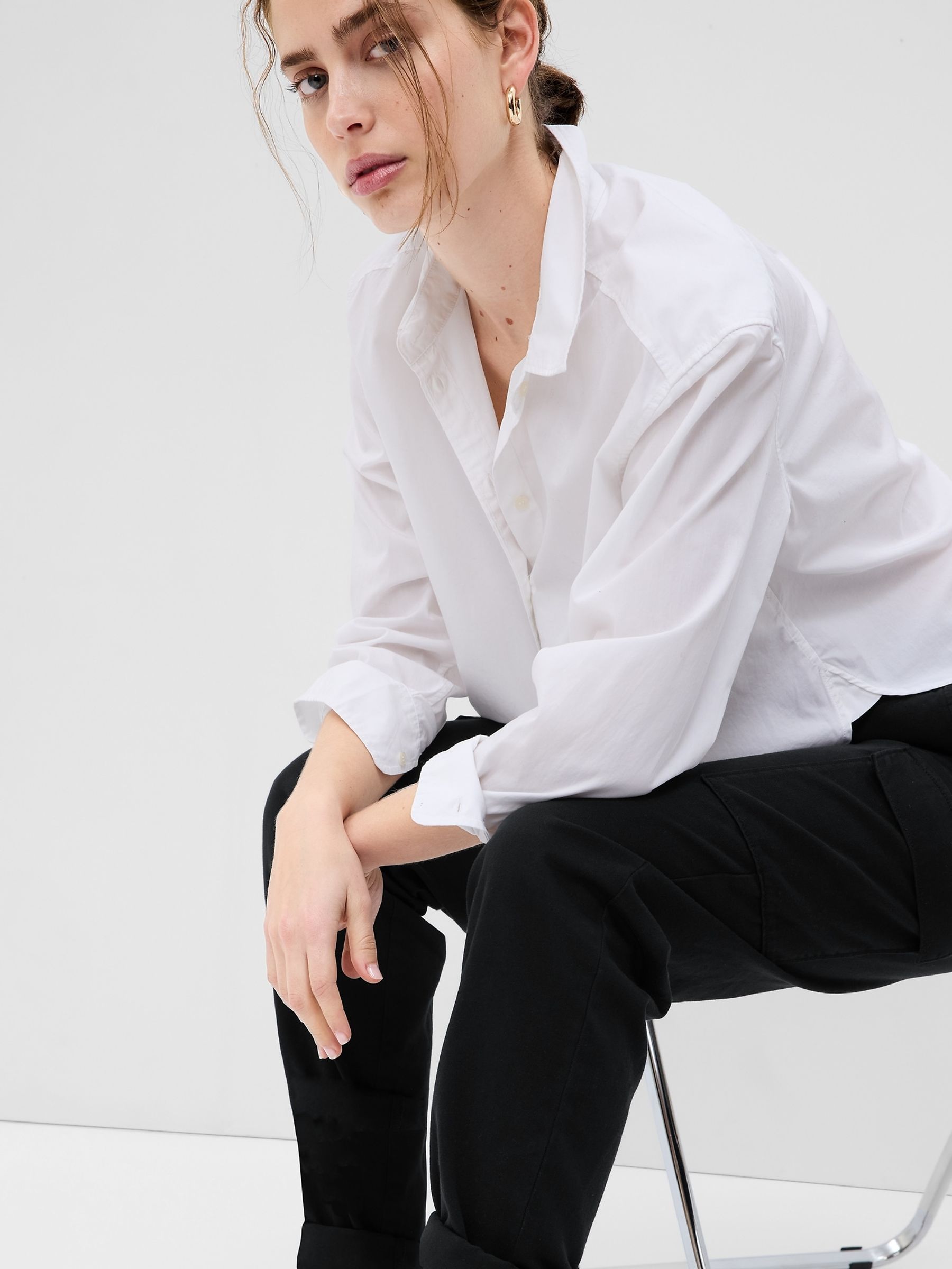 Black Twill Cargo Trousers - Image 3 of 5
