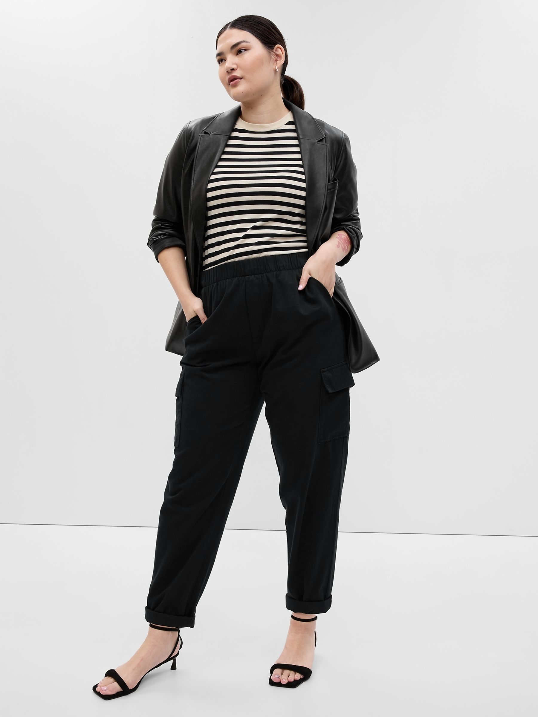 Black Twill Cargo Trousers - Image 5 of 5