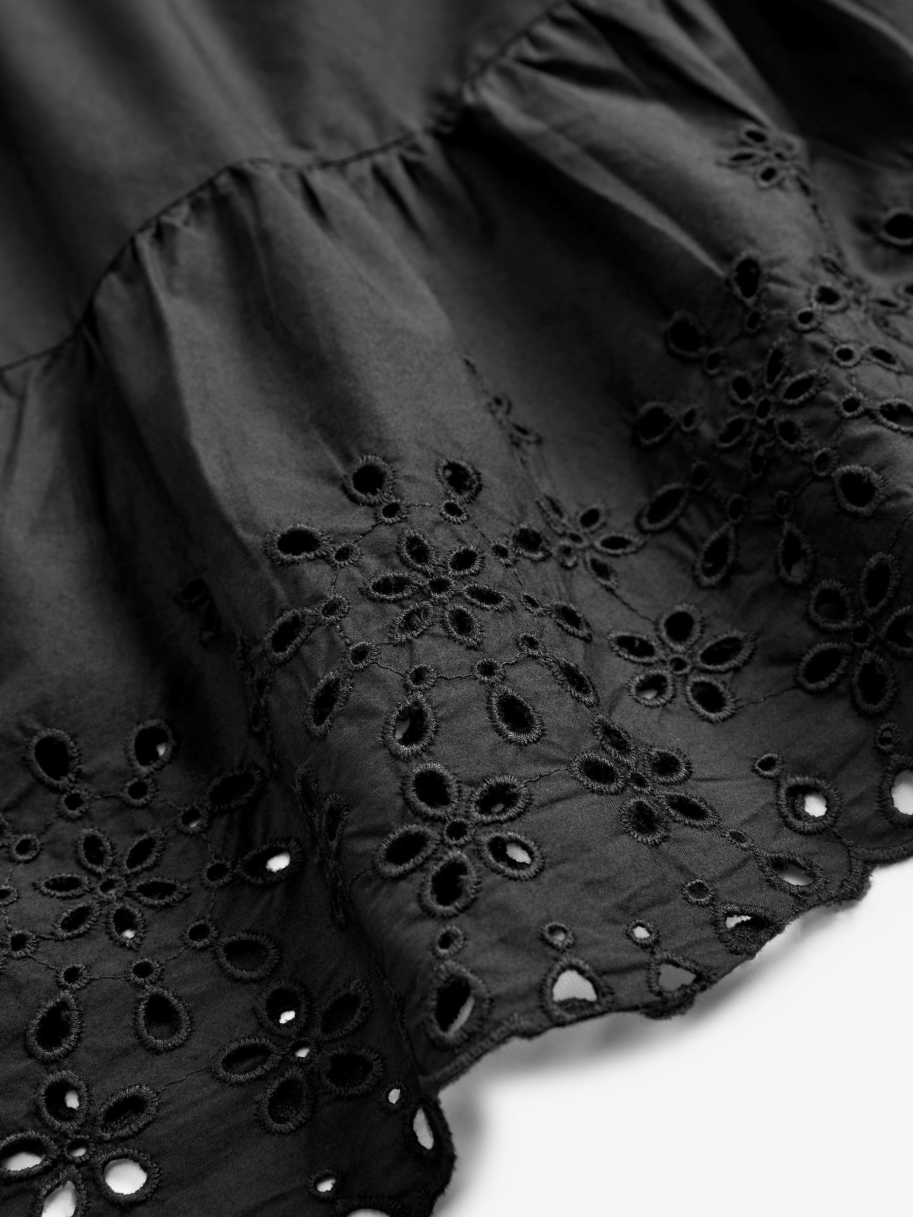 Black Puff Long Sleeve Shirtdress - Image 8 of 9