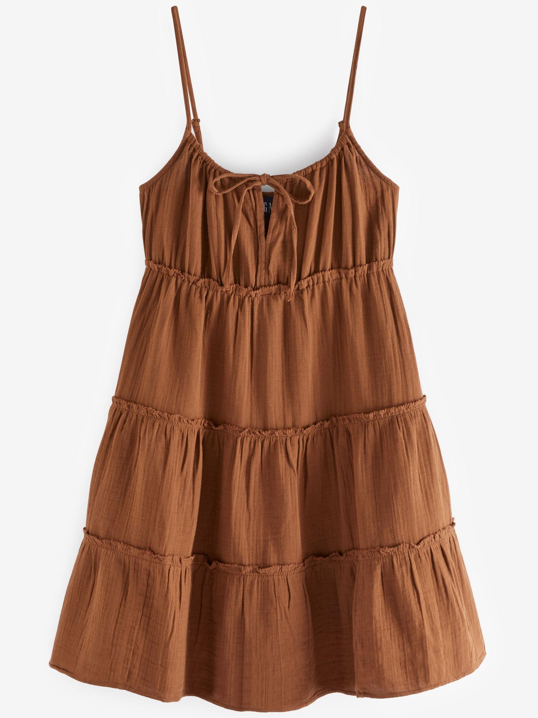 Crinkle Gauze Tiered Sleeveless Mini Dress - Image 4 of 4