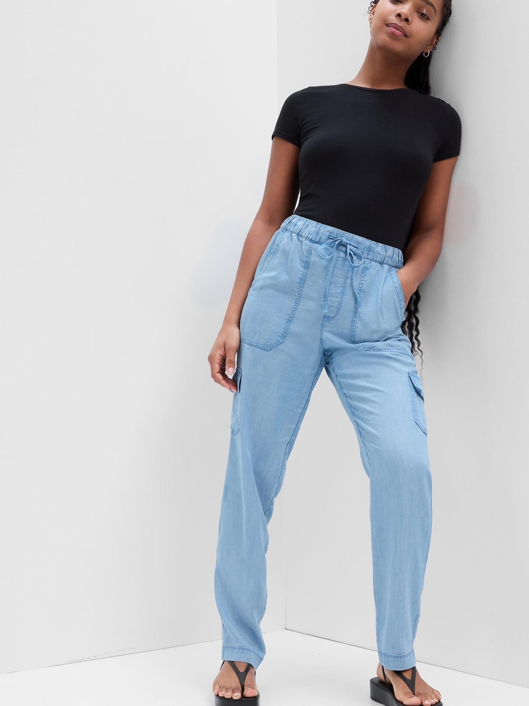 Blue Loose Cargo Trousers - Image 1 of 3