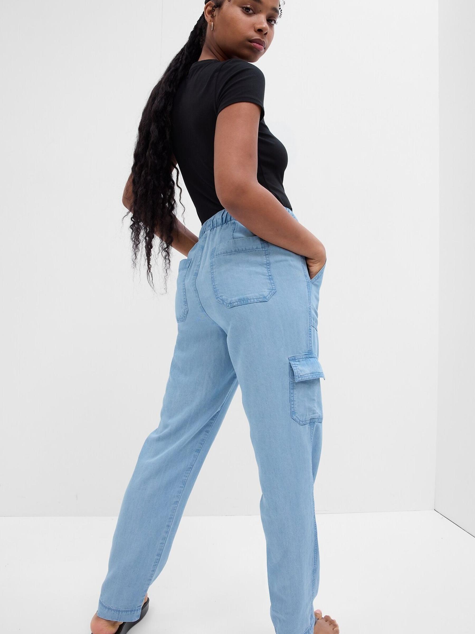 Blue Loose Cargo Trousers - Image 2 of 3