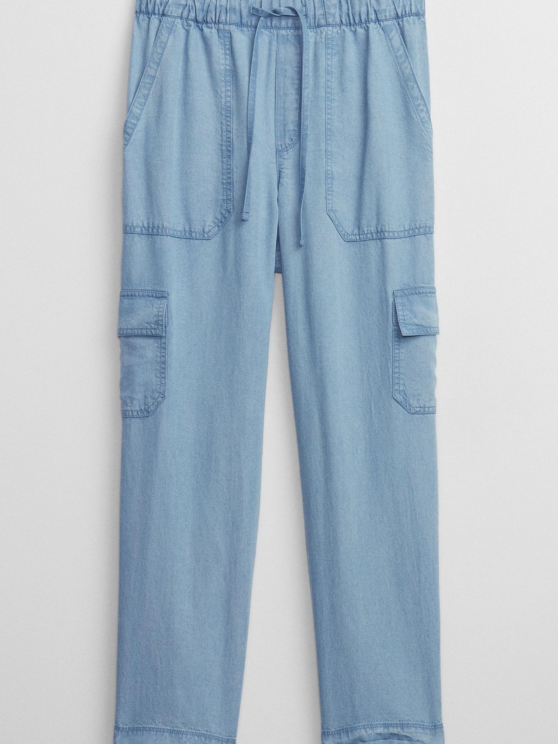 Blue Loose Cargo Trousers - Image 3 of 3