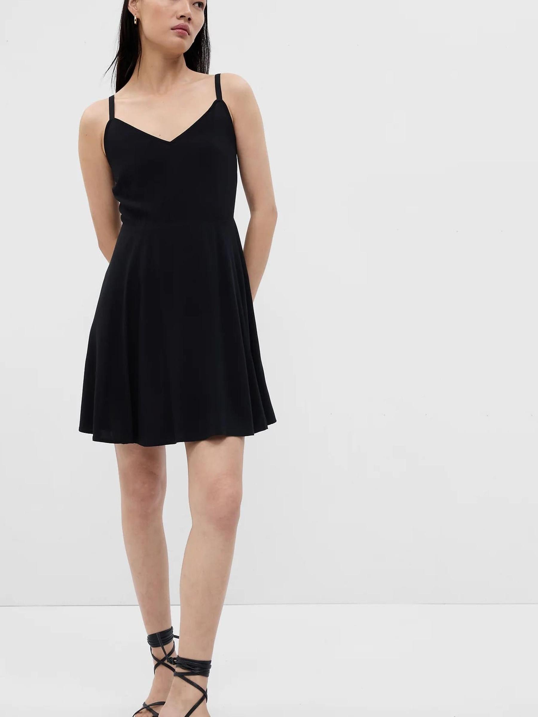 Black V-Neck Cami Mini Dress - Image 1 of 2