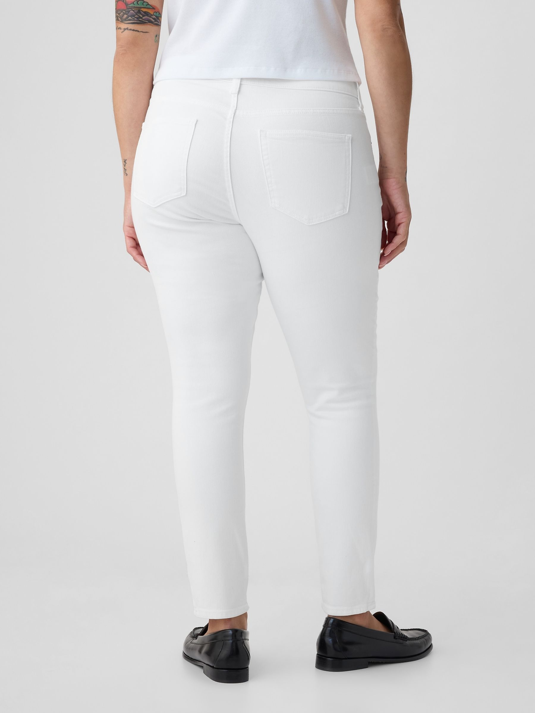 White Stretch Mid Rise True Skinny Jeans - Image 10 of 11