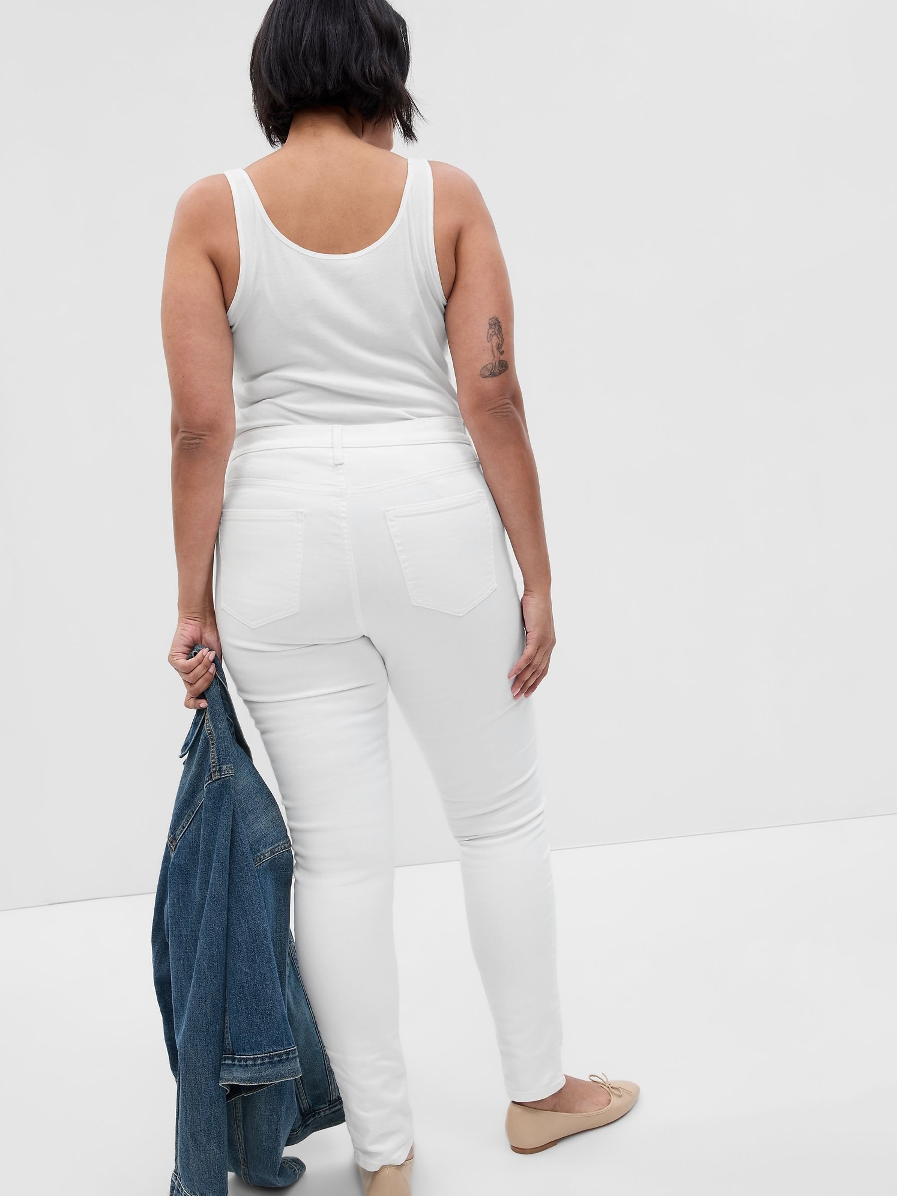 White Stretch Mid Rise True Skinny Jeans - Image 2 of 11