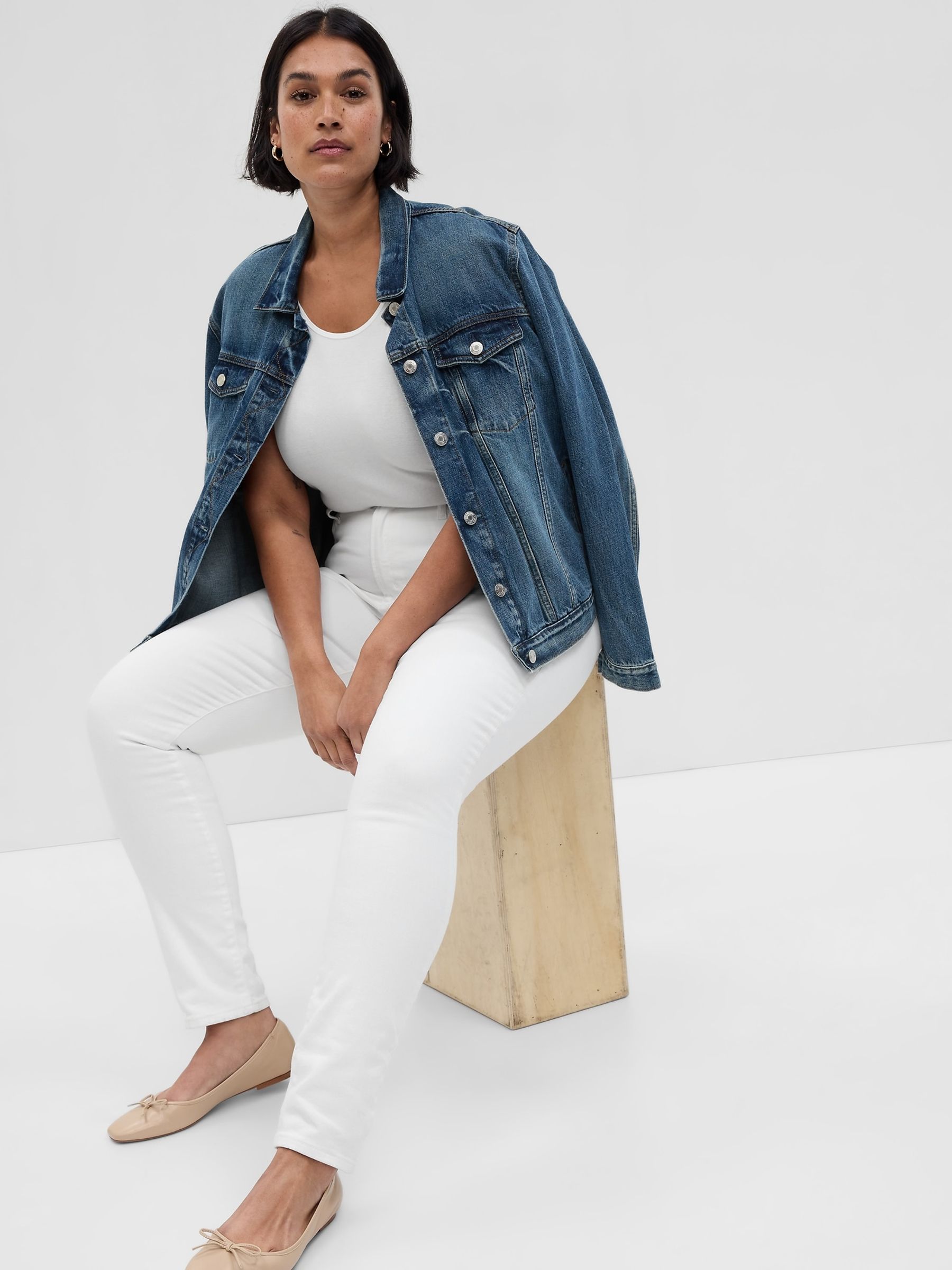 White Stretch Mid Rise True Skinny Jeans - Image 4 of 11