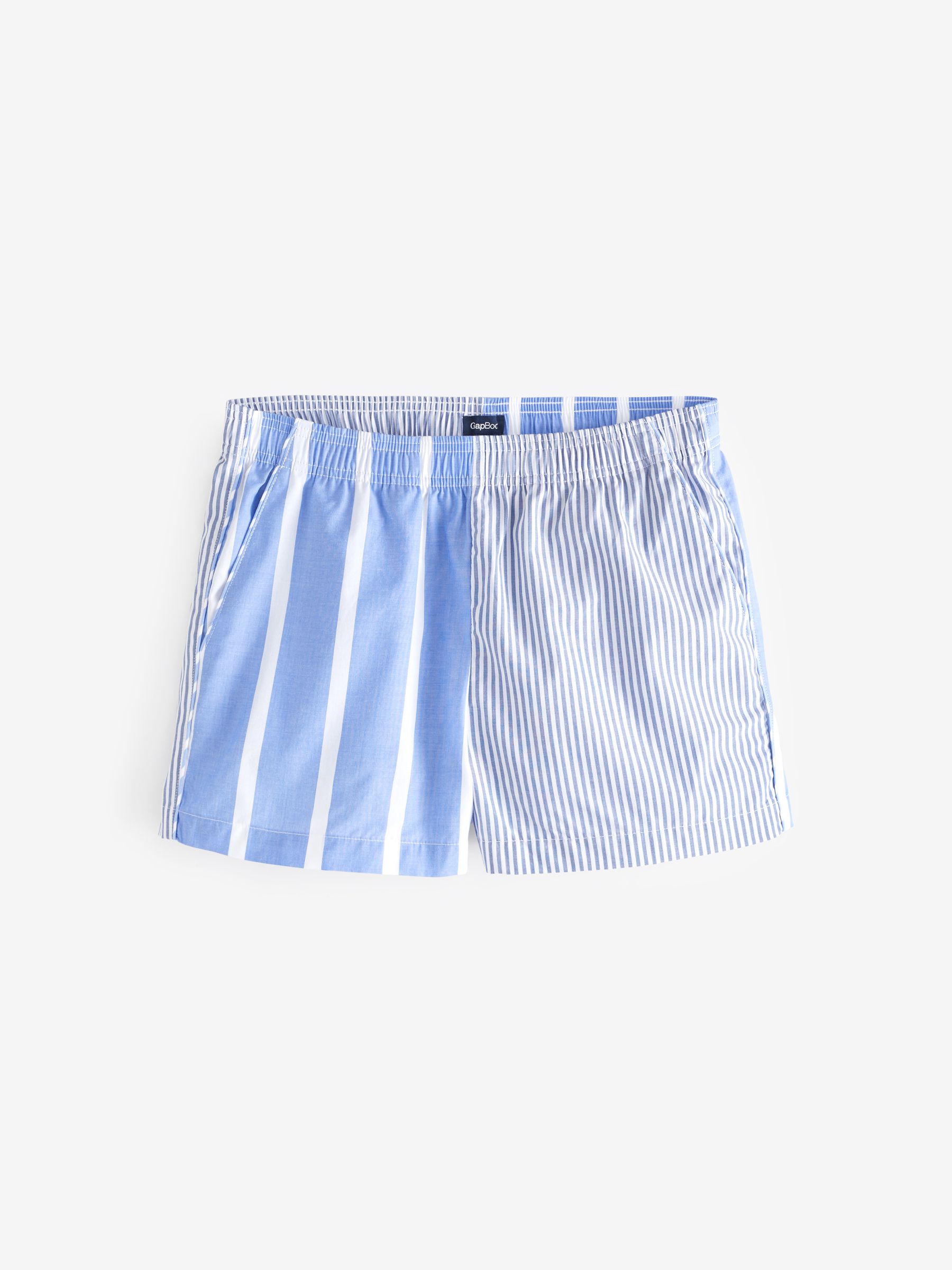 Blue Stripe Cotton Pyjama Shorts - Image 4 of 5