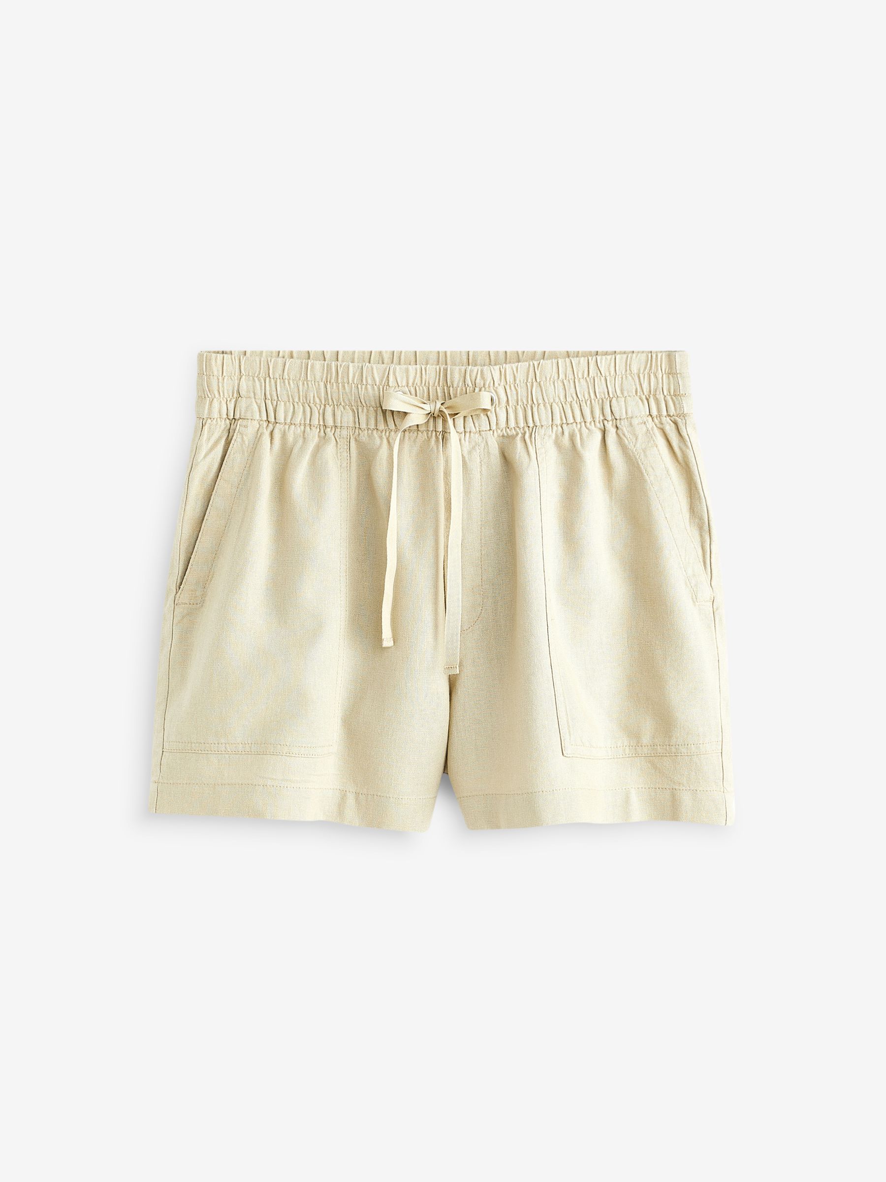 Cream High Rise Utility Cargo Shorts - Image 4 of 4