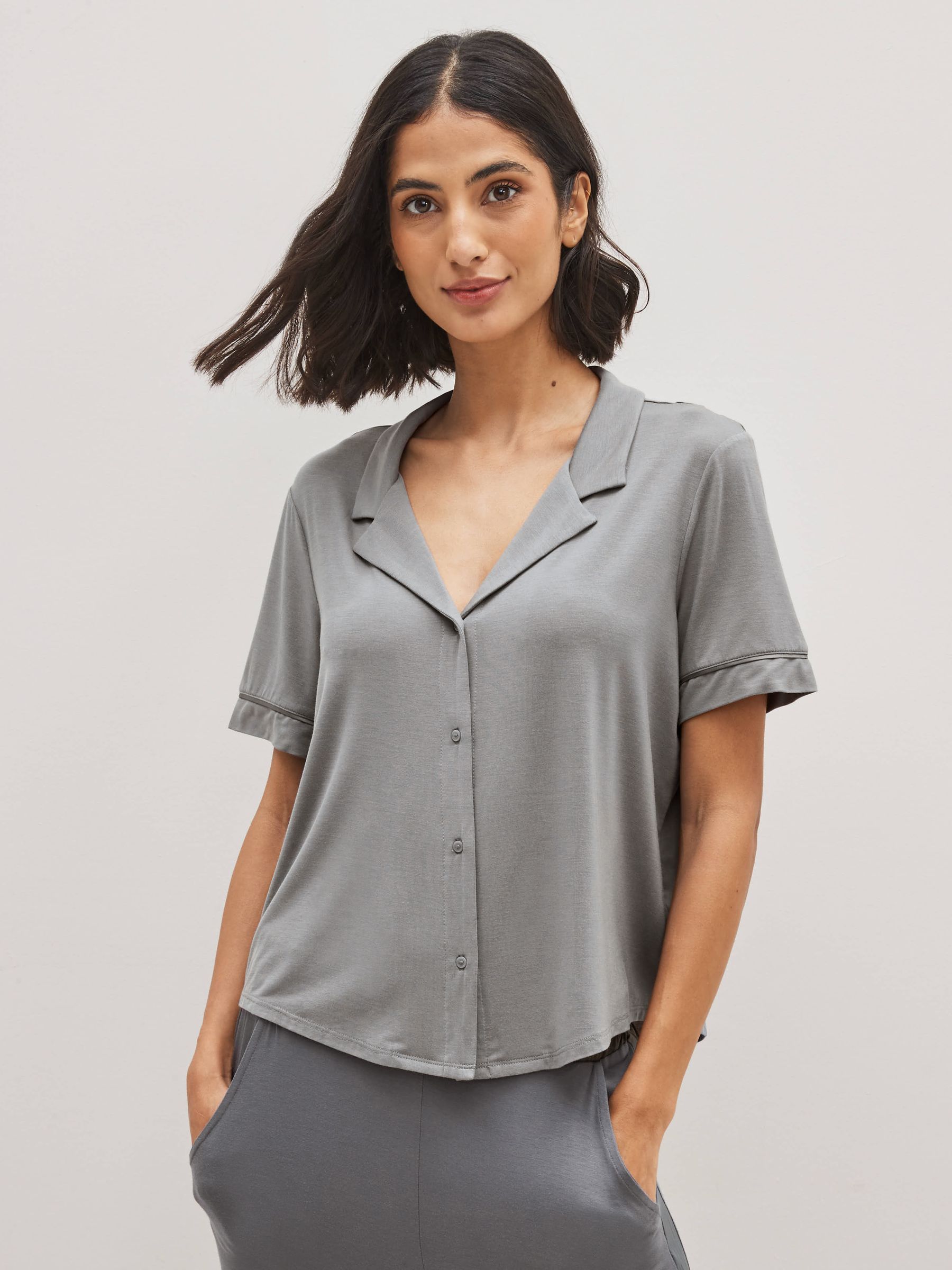 Grey Short Sleeve Pyjama Top - Image 1 of 4