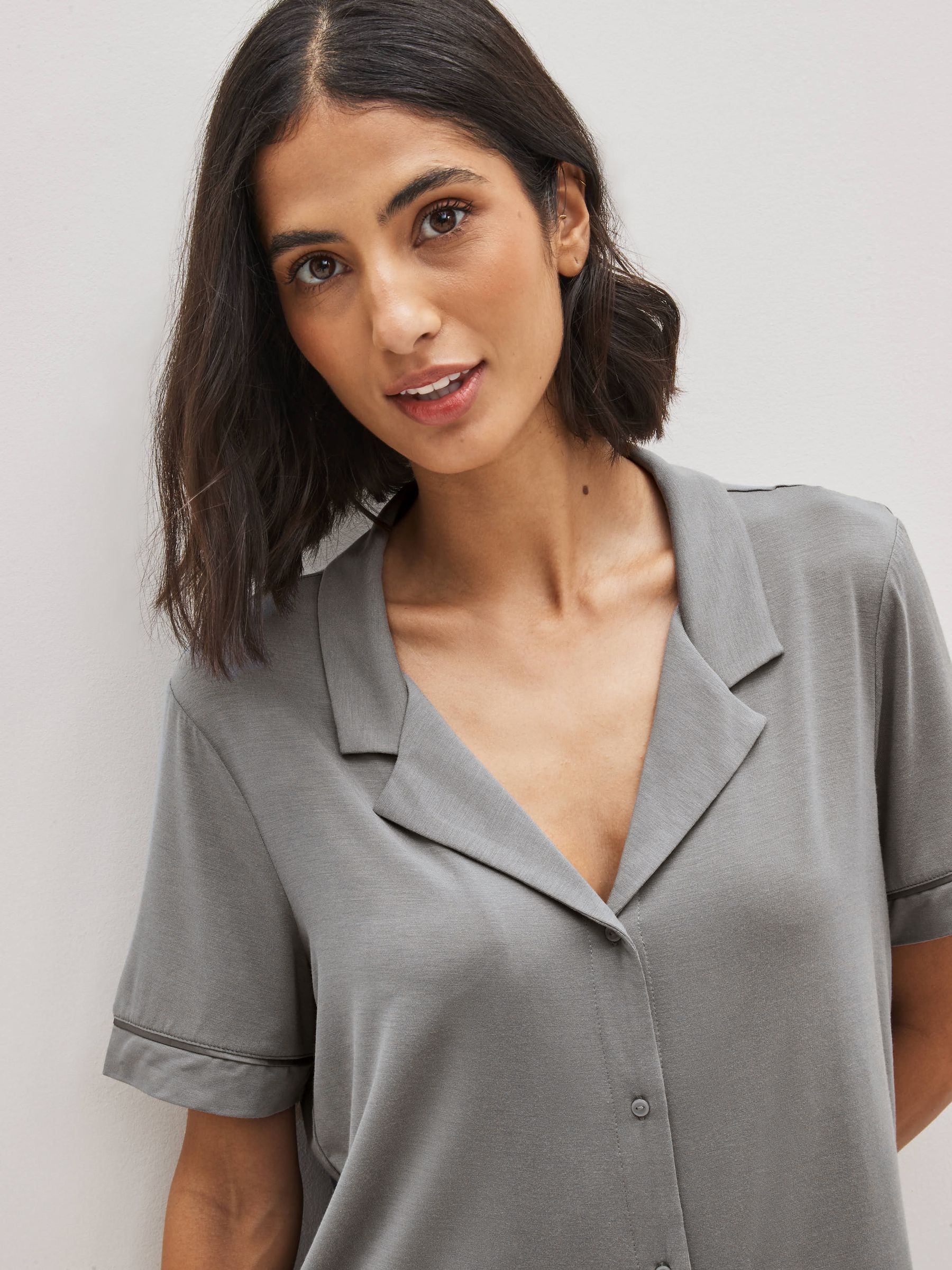 Grey Short Sleeve Pyjama Top - Image 3 of 4