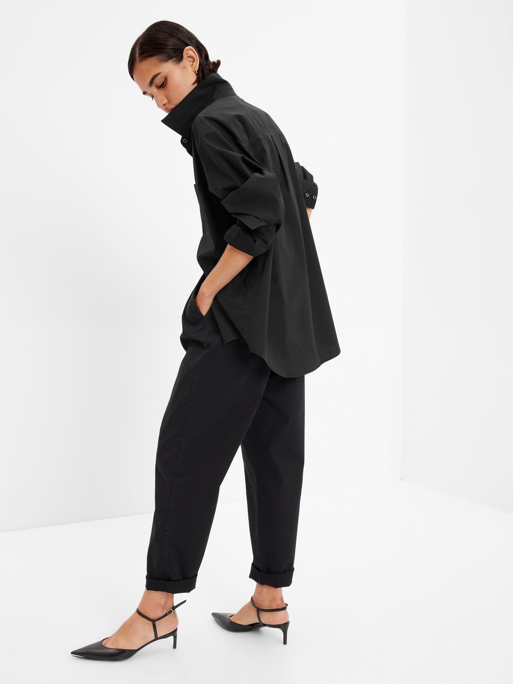 Black Organic Cotton Big Long Sleeve Shirt - Image 2 of 2