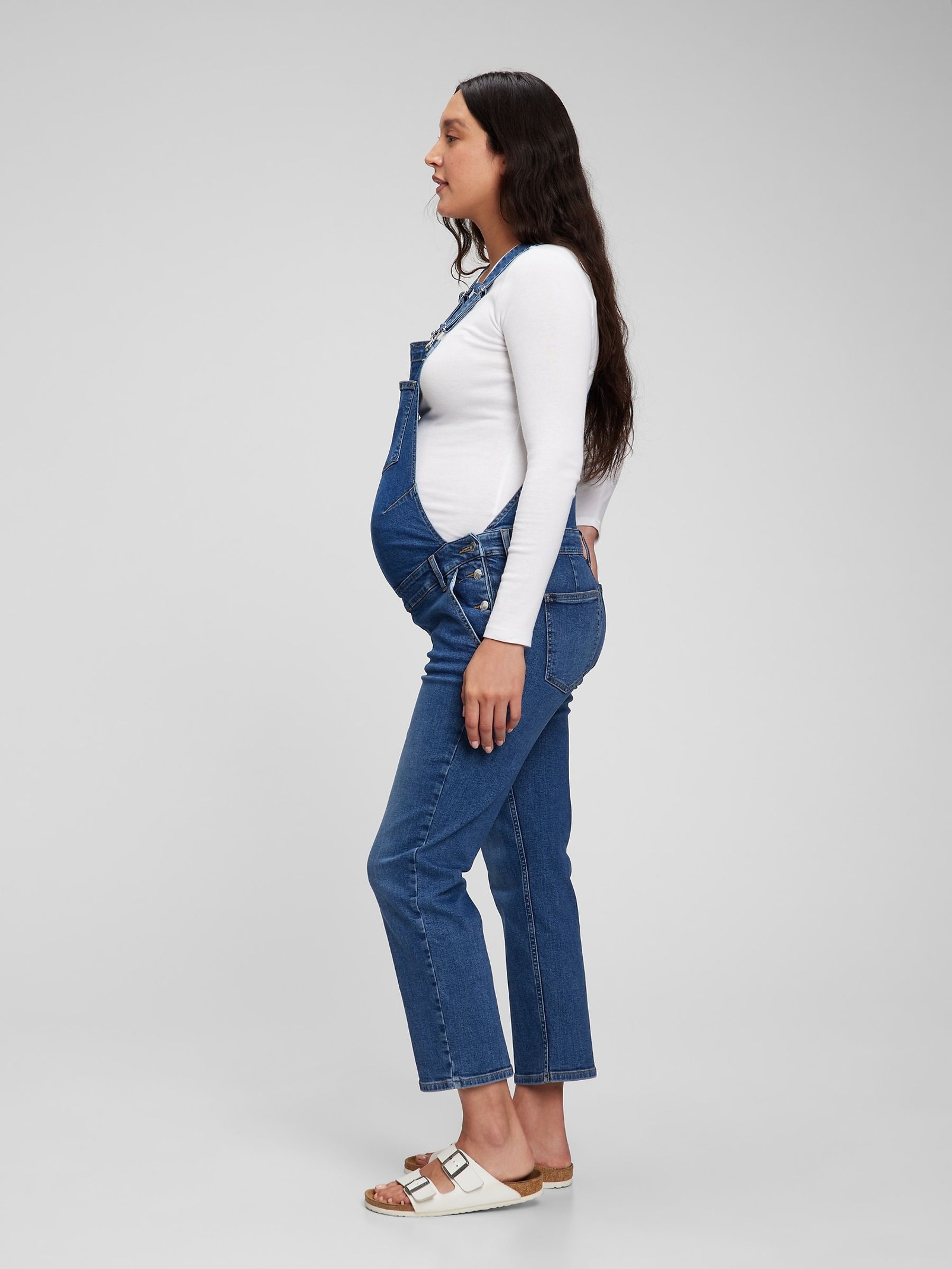 Blue Maternity Denim Dungarees - Image 3 of 4