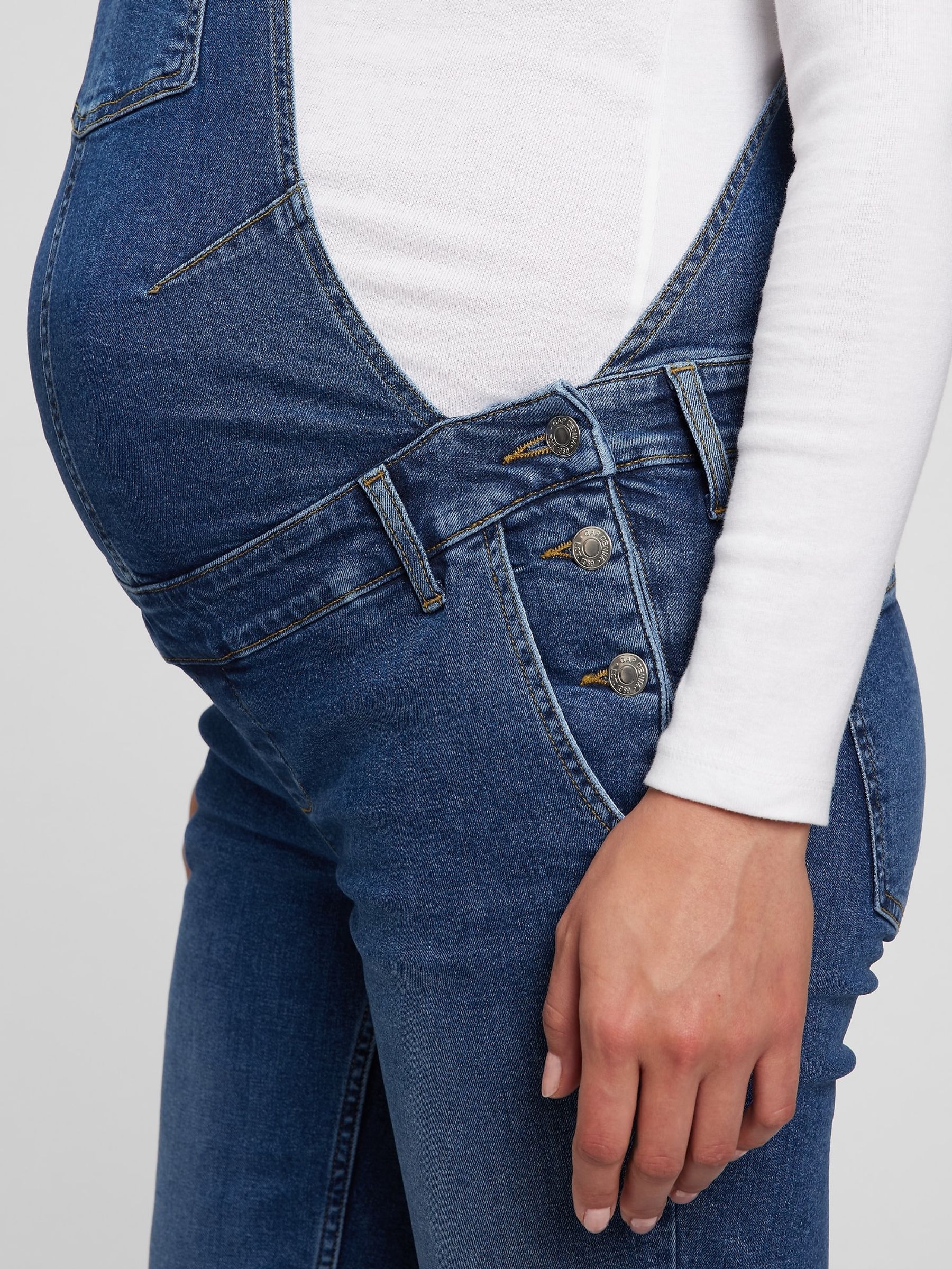 Blue Maternity Denim Dungarees - Image 4 of 4