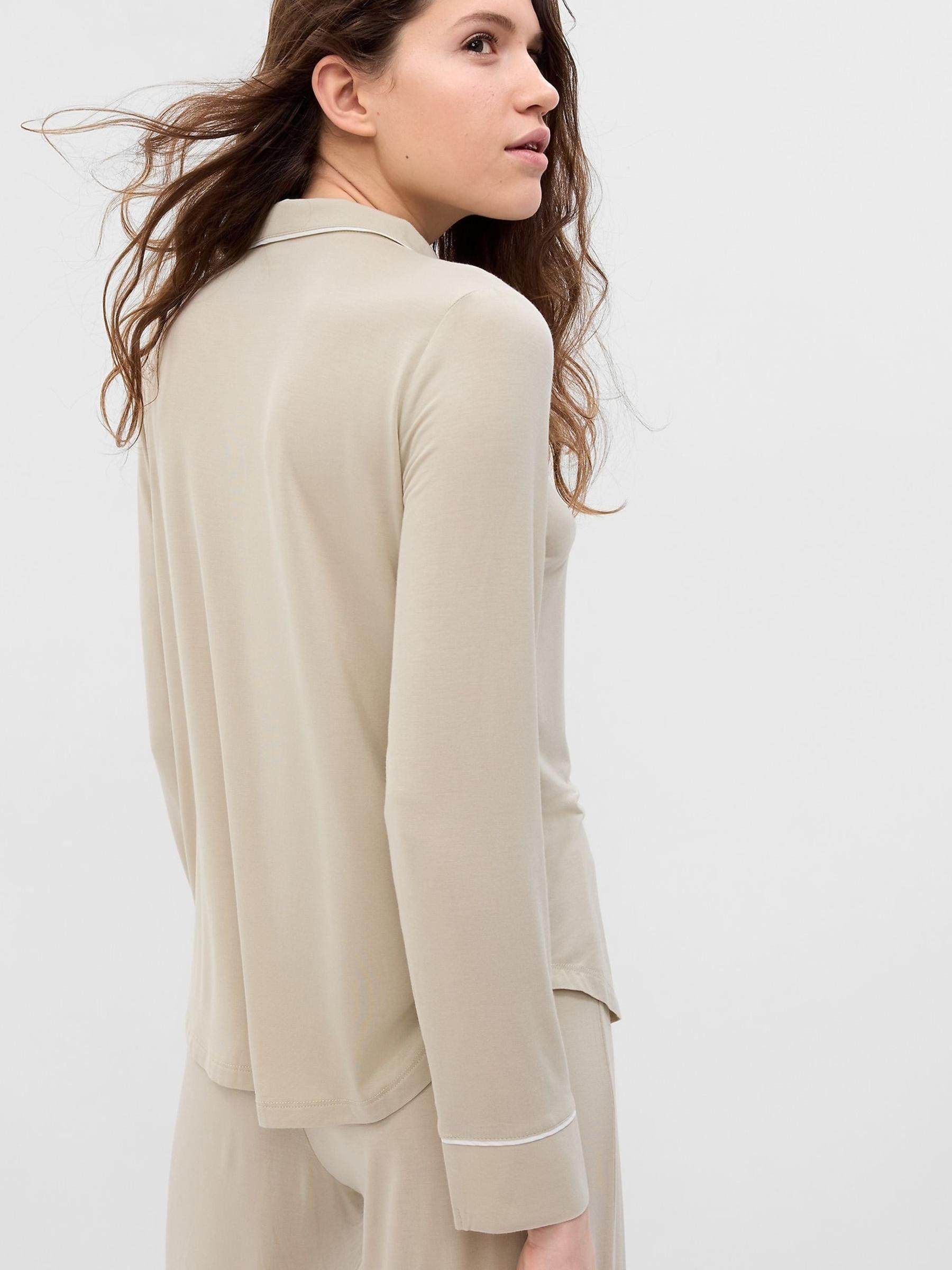 Beige Long Sleeve Pyjama Top - Image 2 of 3